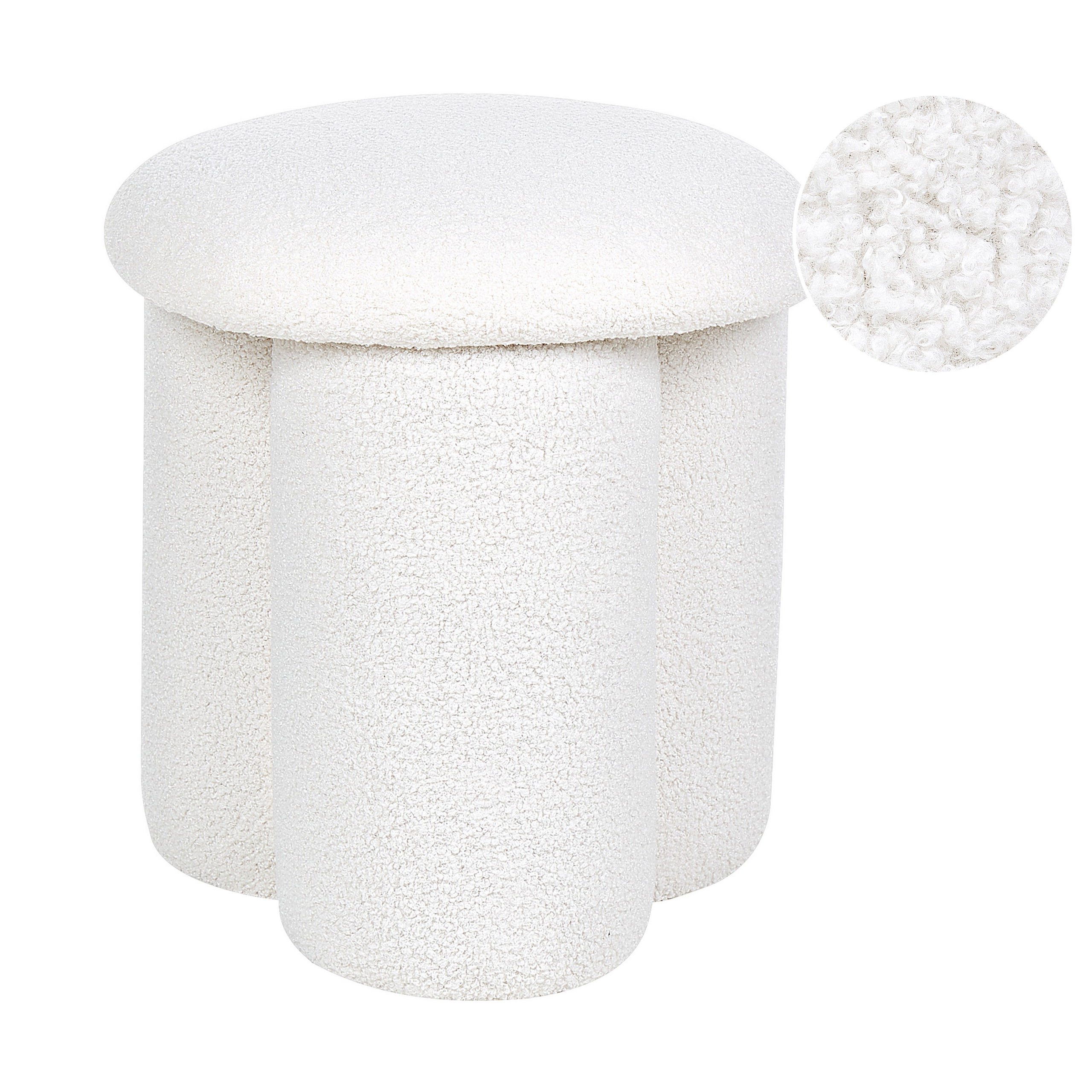 Poef bouclé wit CARRINGTON