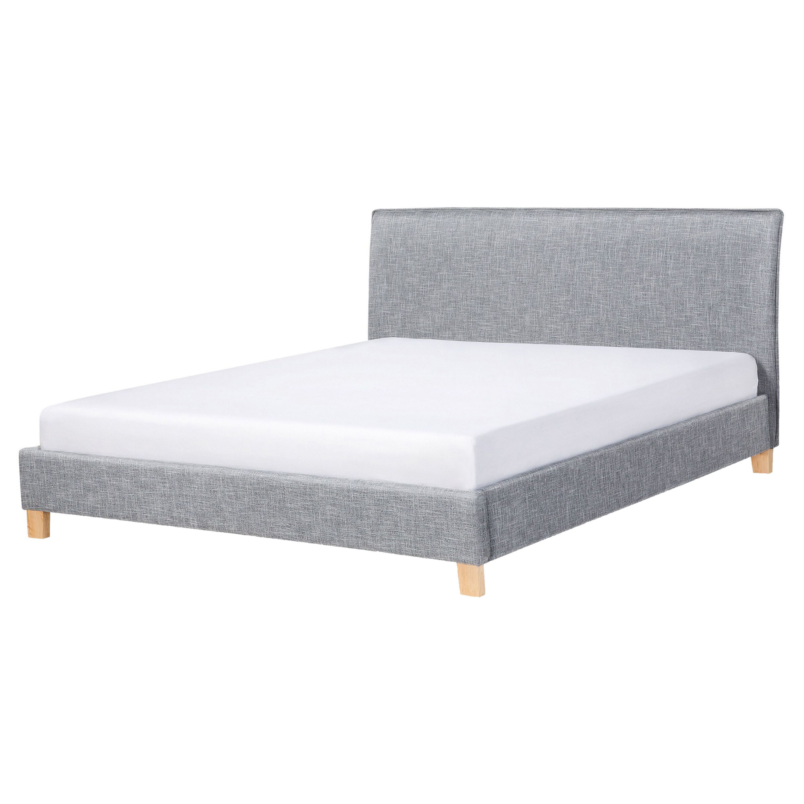 Bed stof grijs 160 x 200 cm SENNEZ