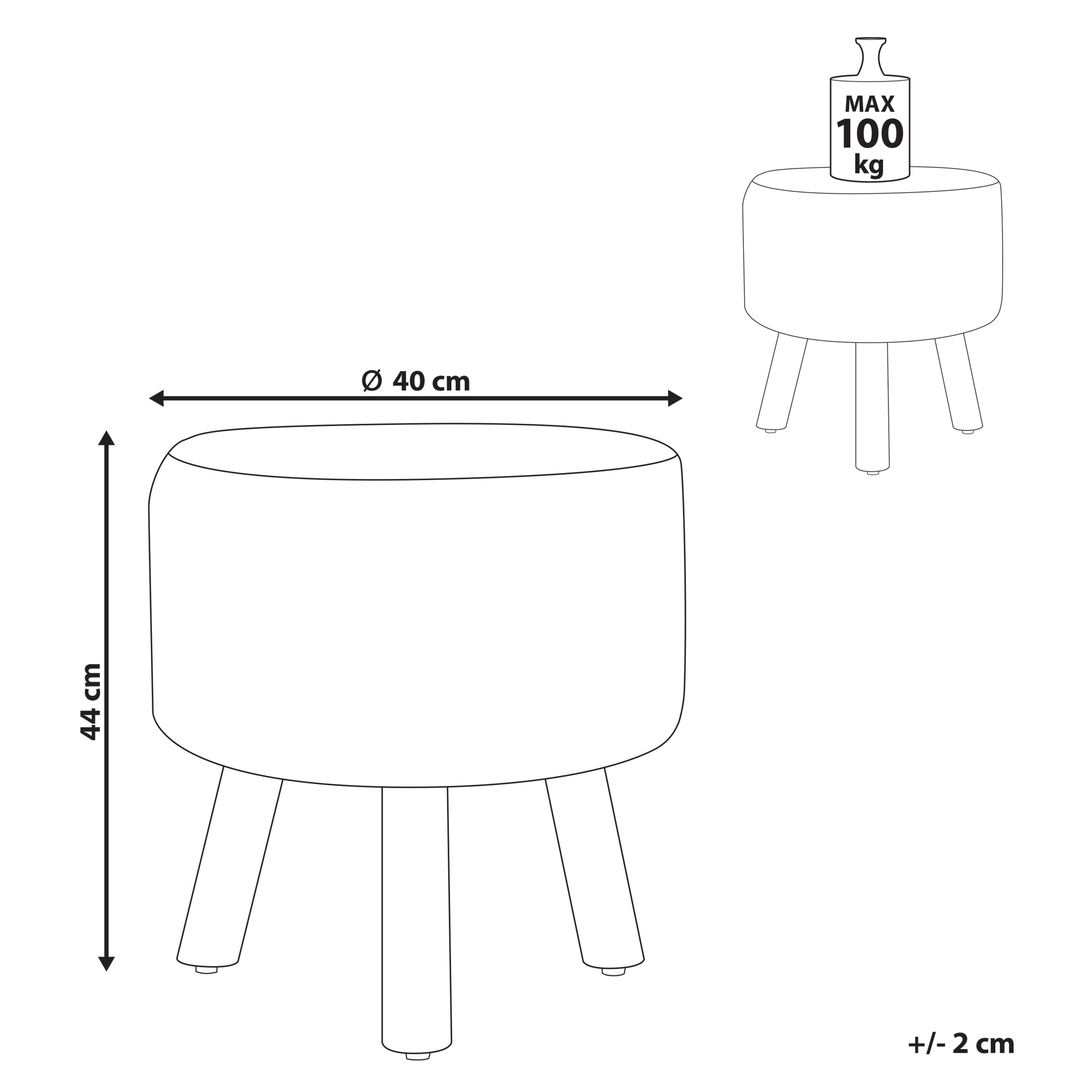 Scaun taburet MANZAI Bumbac Bej [3]