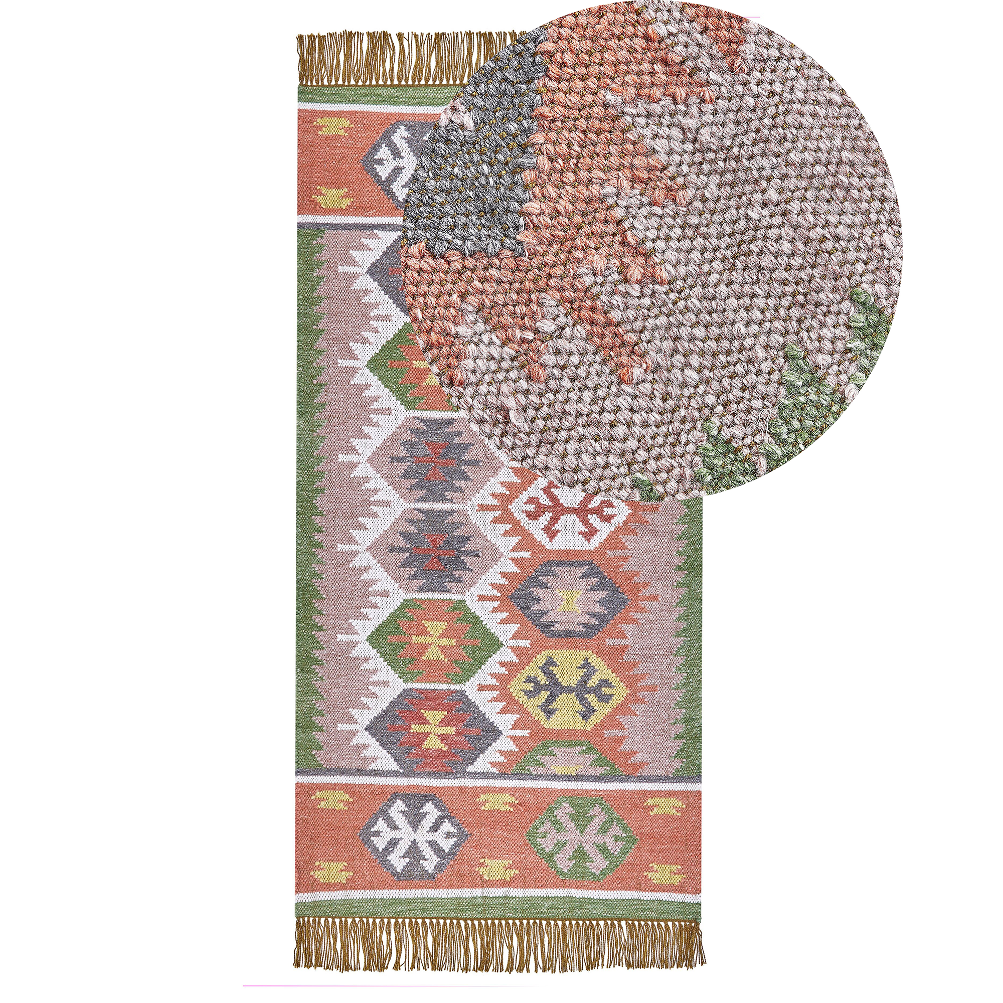 Vloerkleed polyester meerkleurig 80 x 150 cm SAHBAZ