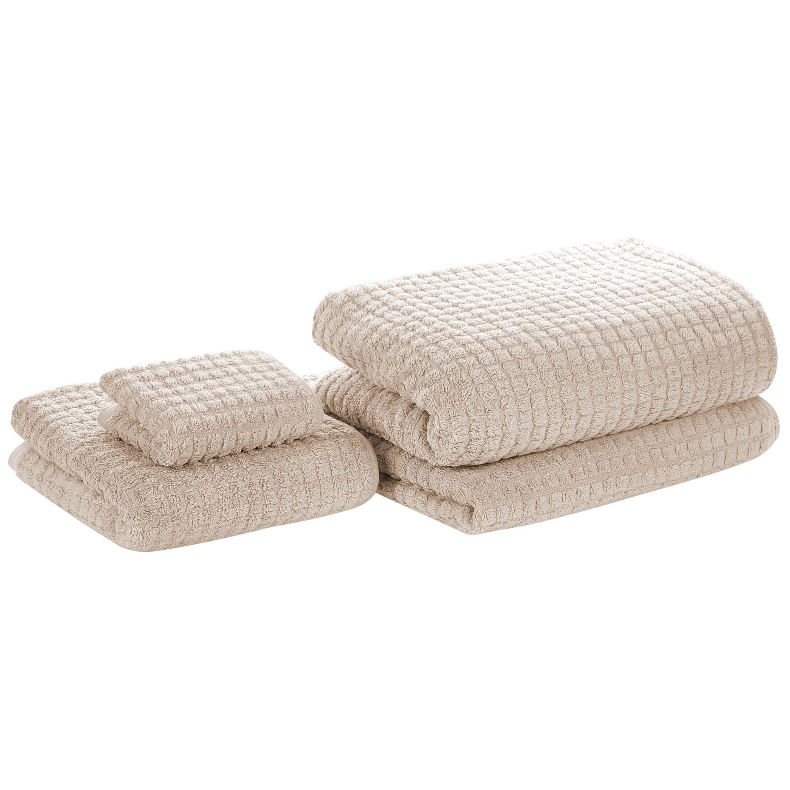 Handdoek set van 4 katoen beige ATAI