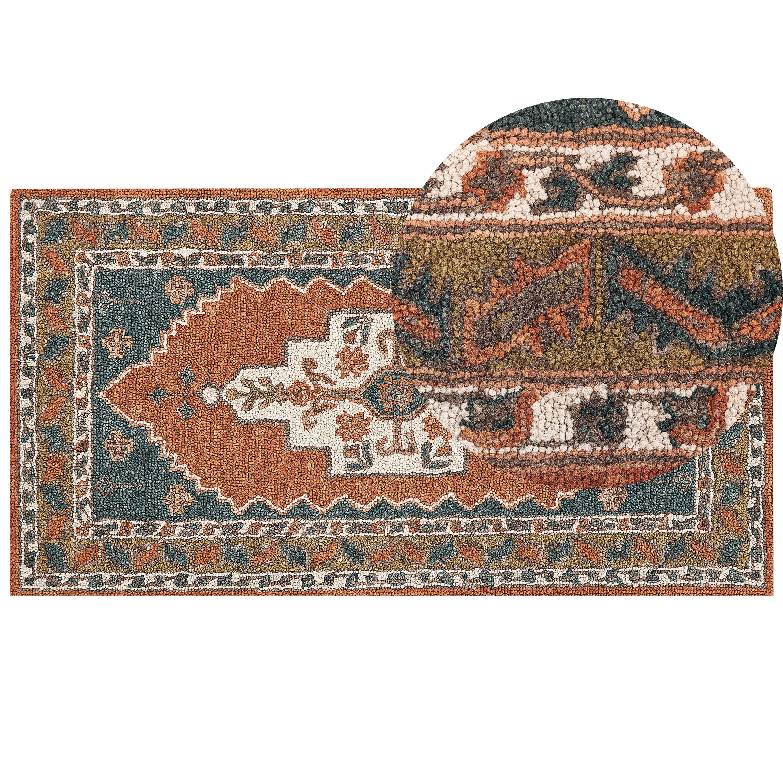 Vloerkleed wol meerkleurig 80 x 150 cm GELINKAYA