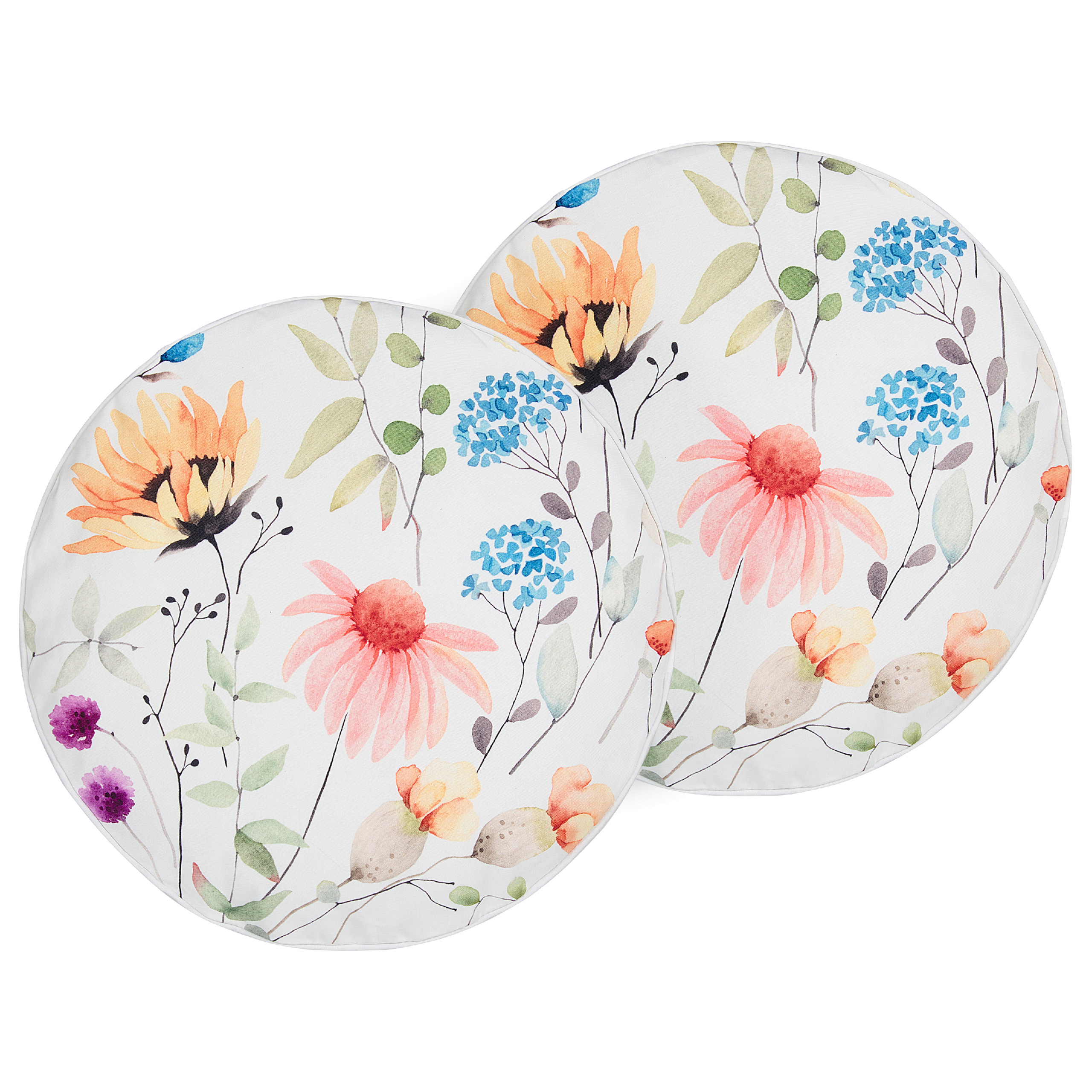 Tuinkussen set van 2 bloemenpatroon meerkleurig ⌀ 40 cm MONESI