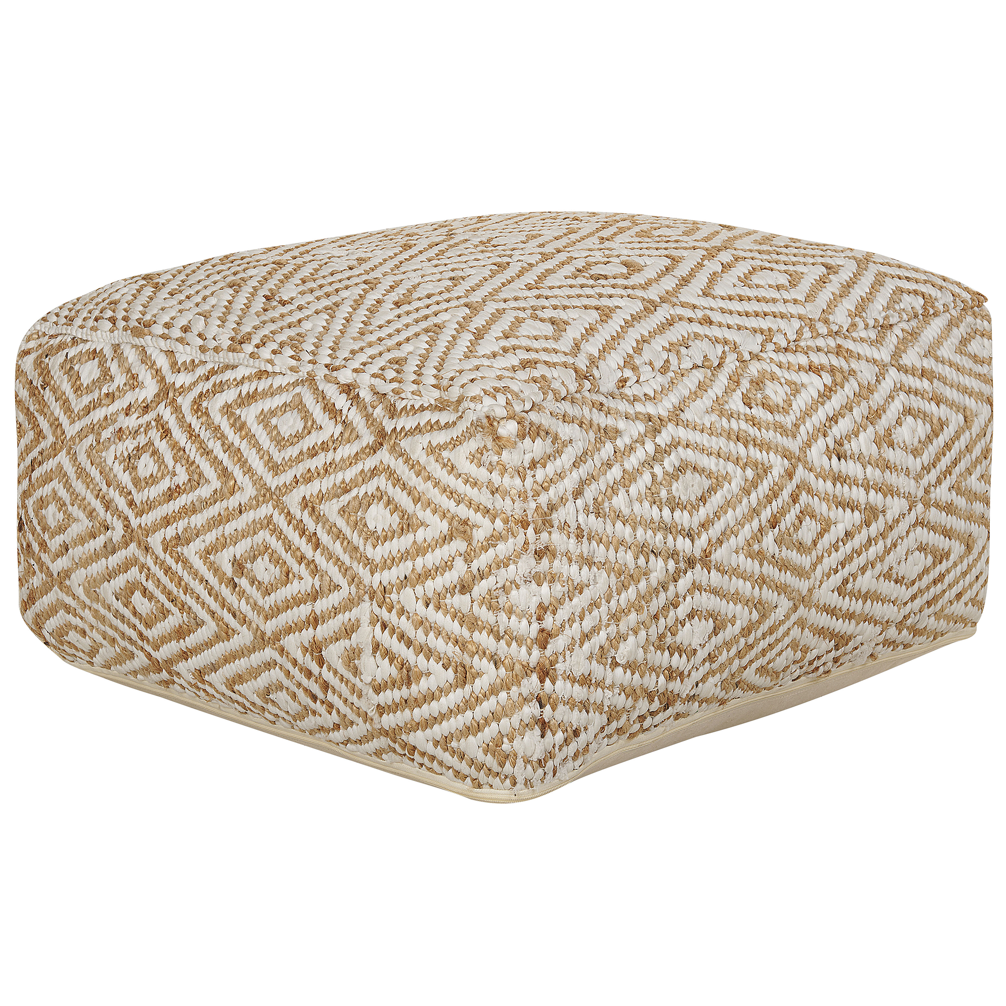 Poef jute beige/wit MASKI