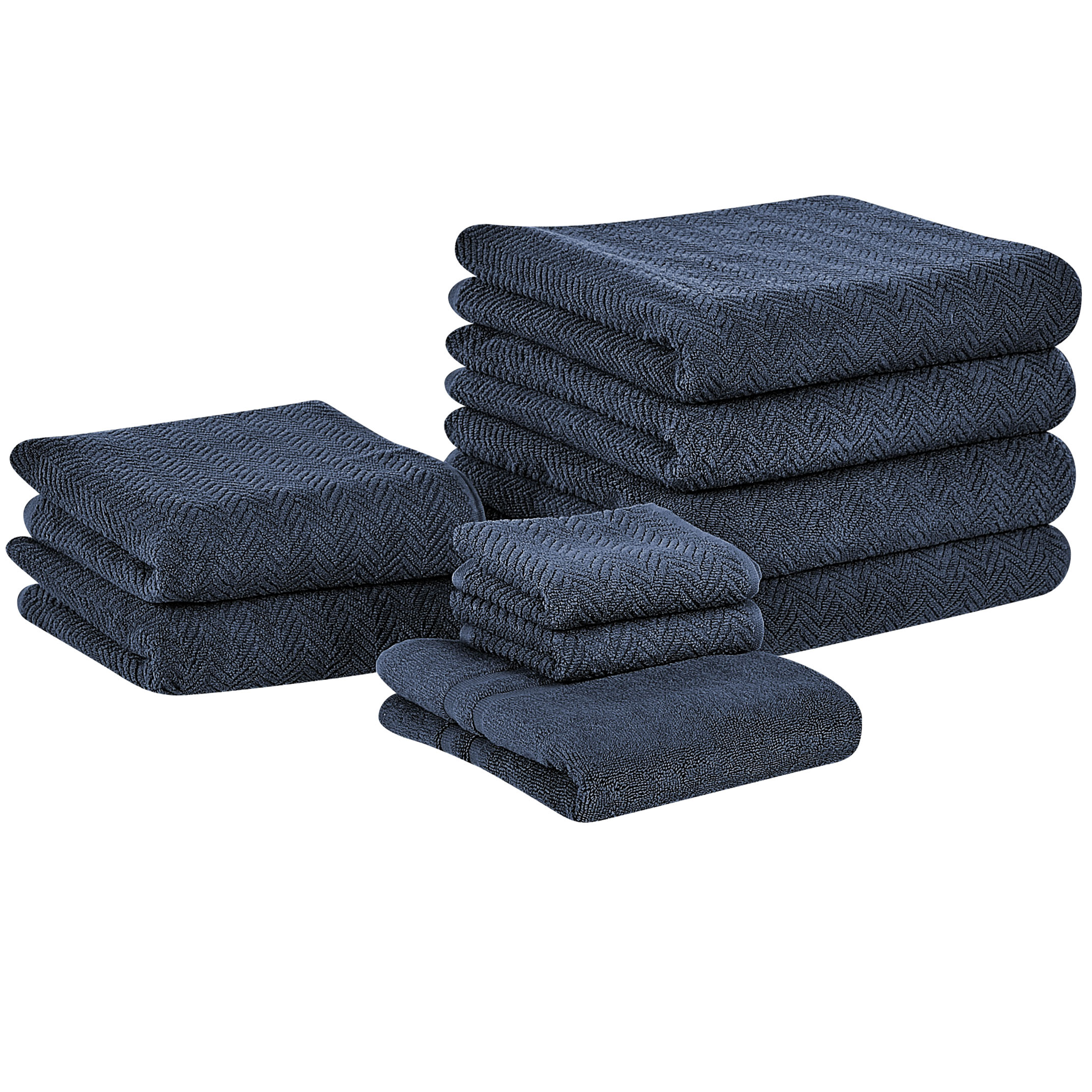 Handdoek set van 9 katoen donkerblauw MITIARO