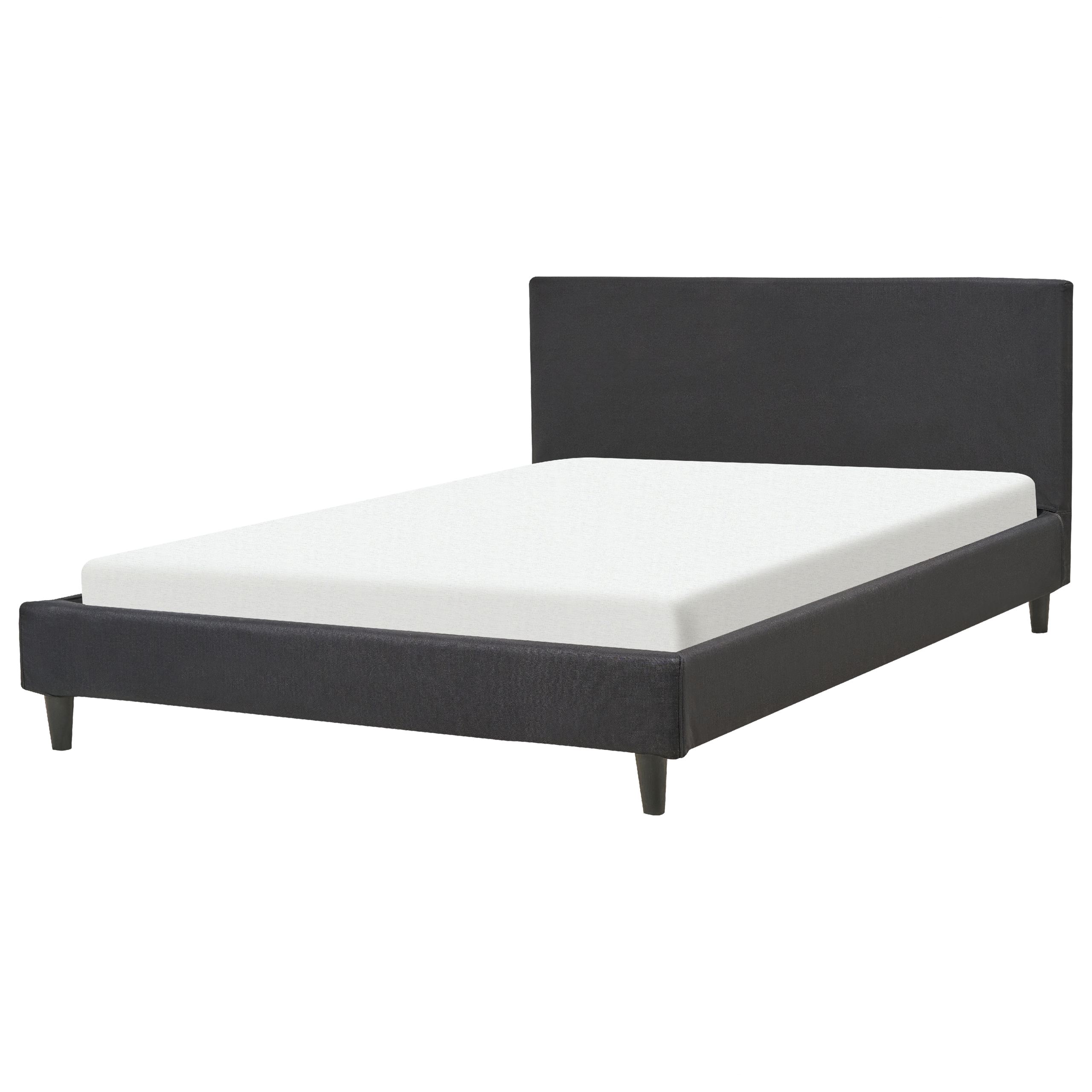 Bed stof zwart 140 x 200 cm FITOU