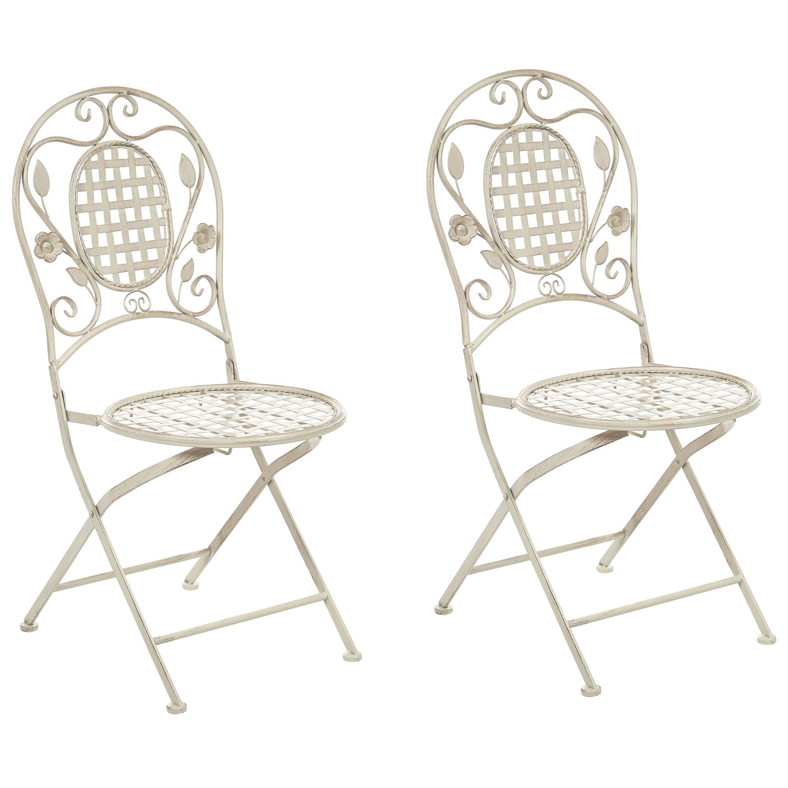 Set van 2 stoelen Metaal Gebroken wit BIVIO
