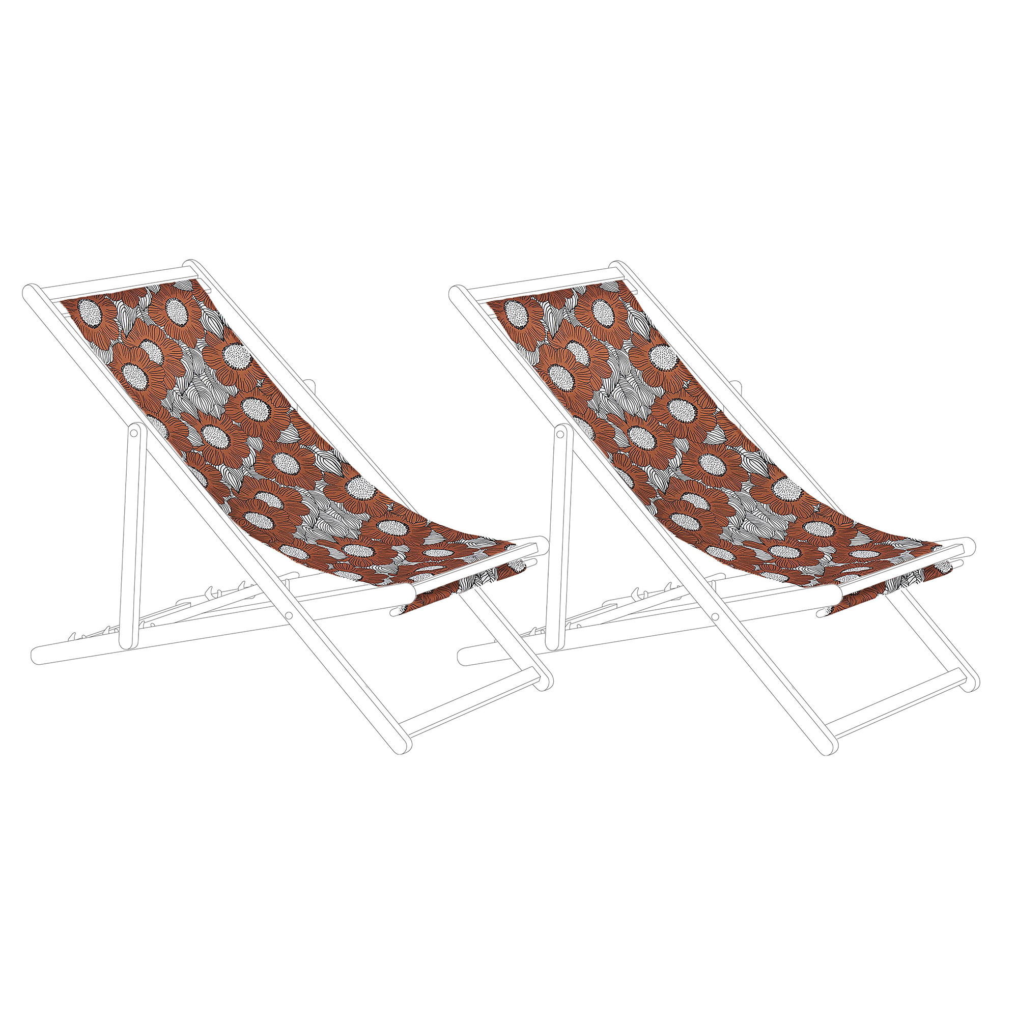 Doeken voor ligstoelen set van 2 klaprozenmotief ANZIO/AVELLINO