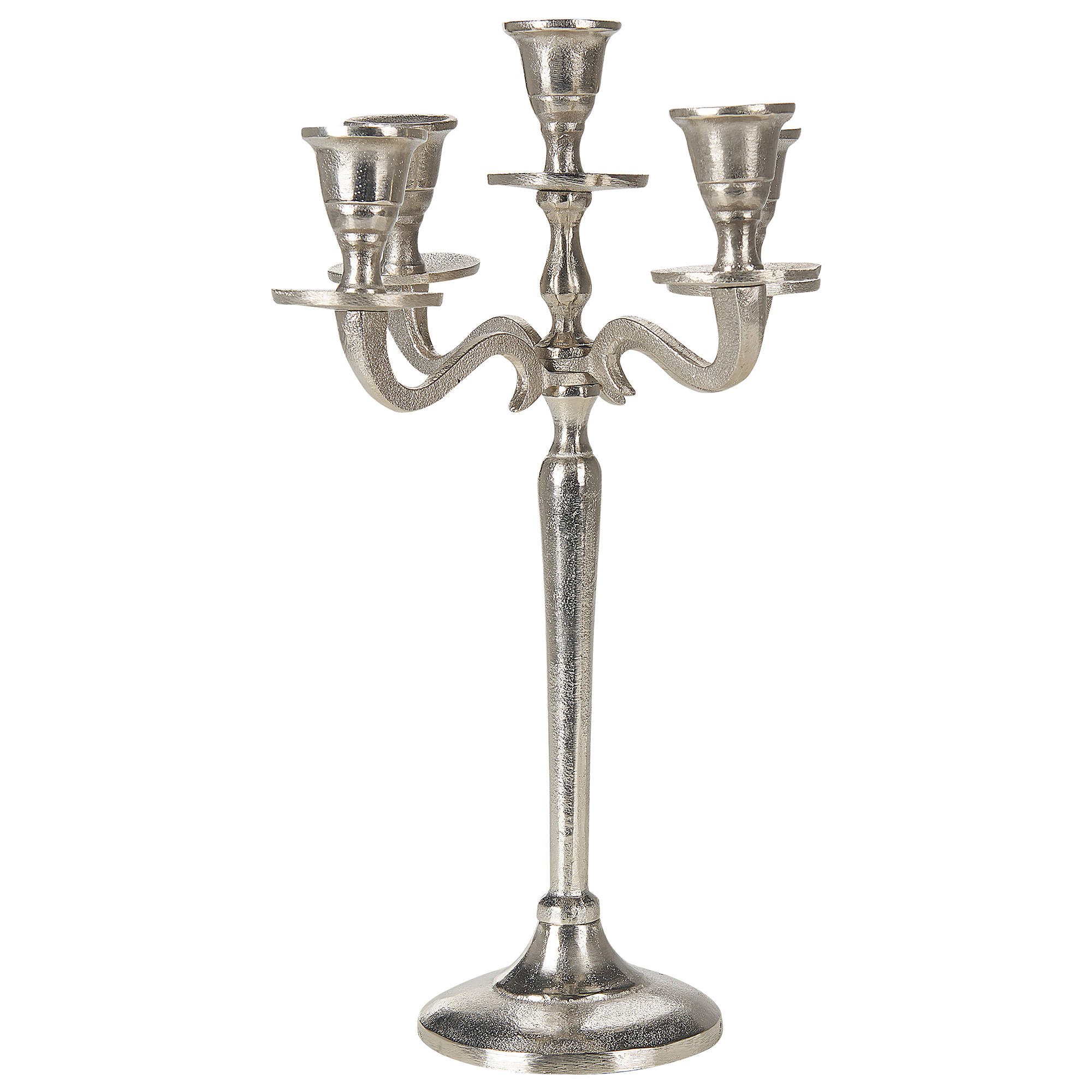 Kandelaar metaal zilver 35 cm PETRA