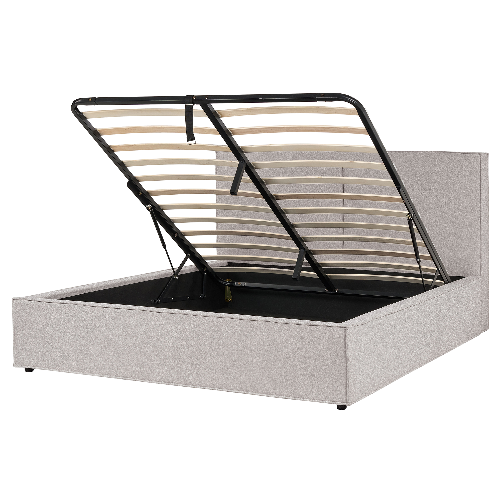 Bed met opbergruimte stof lichtgrijs 160 x 200 cm MOISSAC