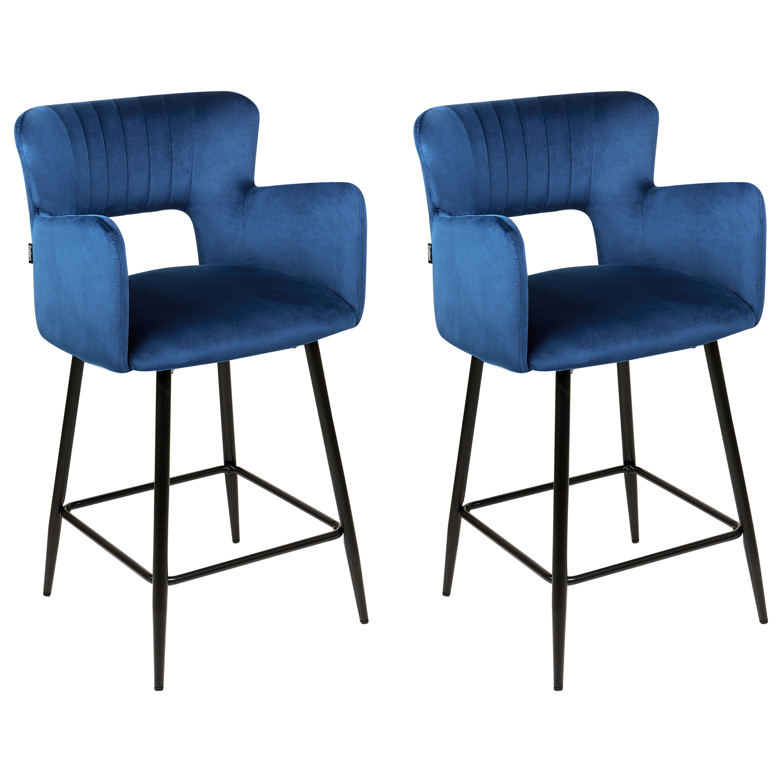 Barkruk Set van 2 Fluweel Marineblauw SANILAC