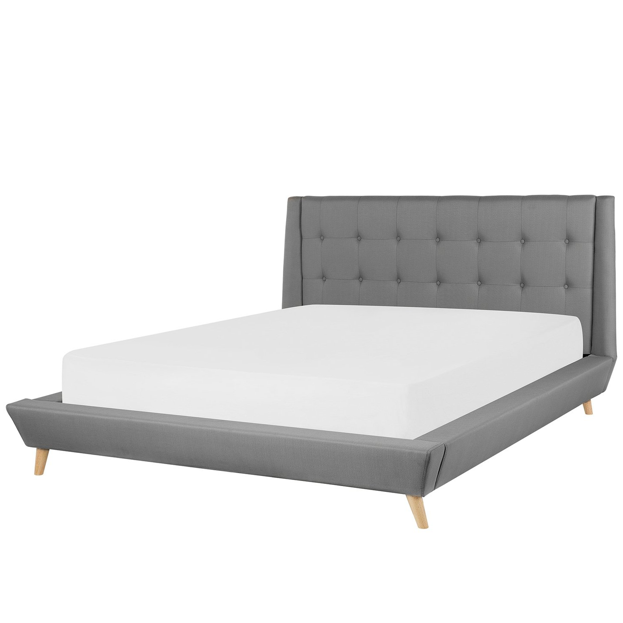 Gestoffeerd bed grijs met lattenbodem 160 x 200 cm TOURS