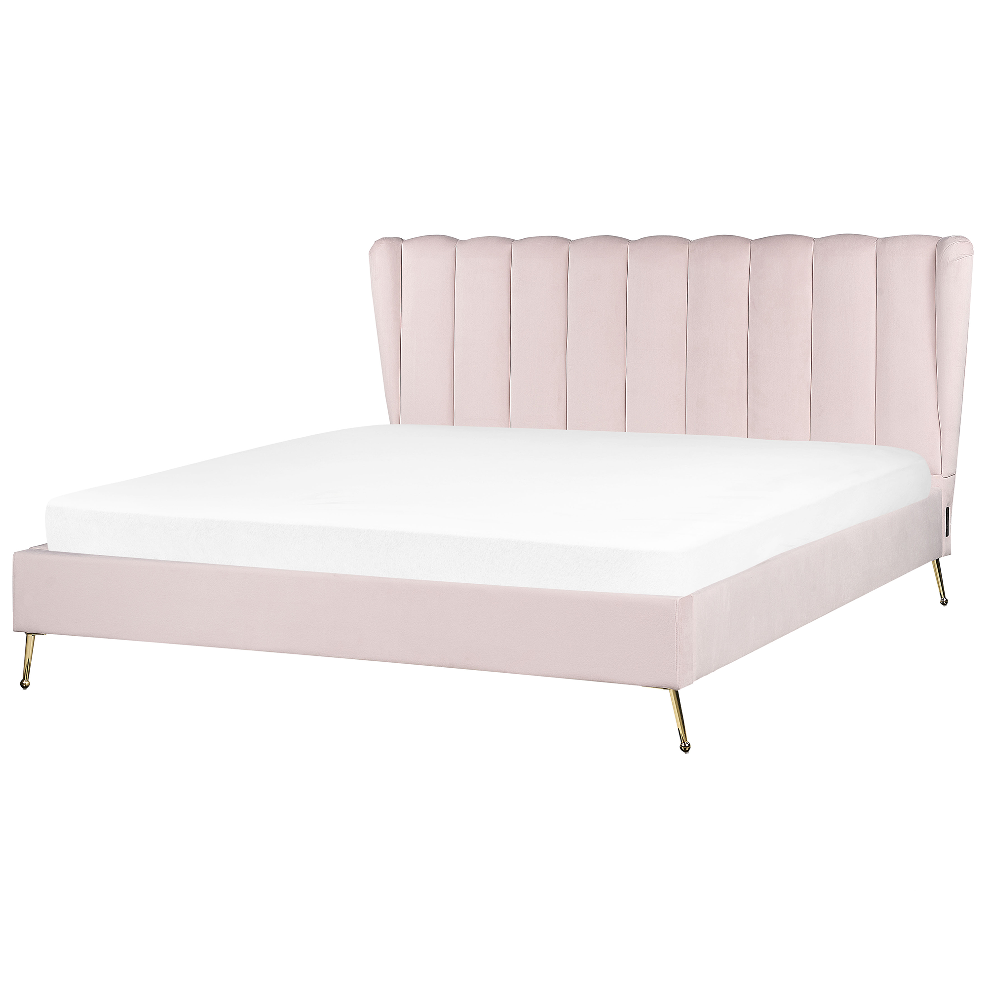 Bed fluweel roze 180 x 200 cm MIRIBEL