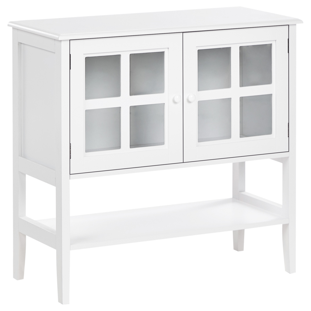 Credenza Bianca 2 Ante Armadio Portaoggetti Mediterraneo Minimalista