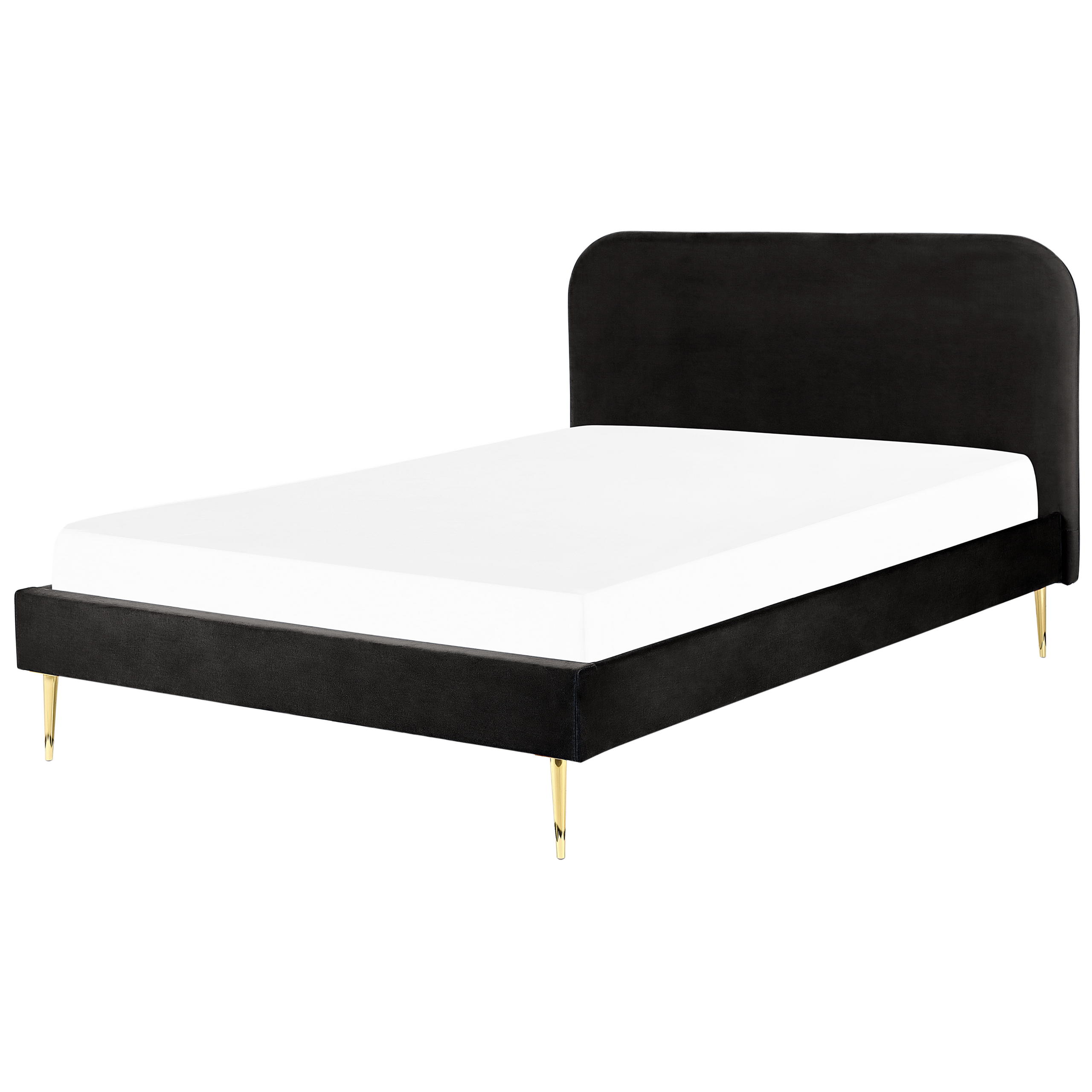 Bed fluweel zwart 160 x 200 cm FLAYAT