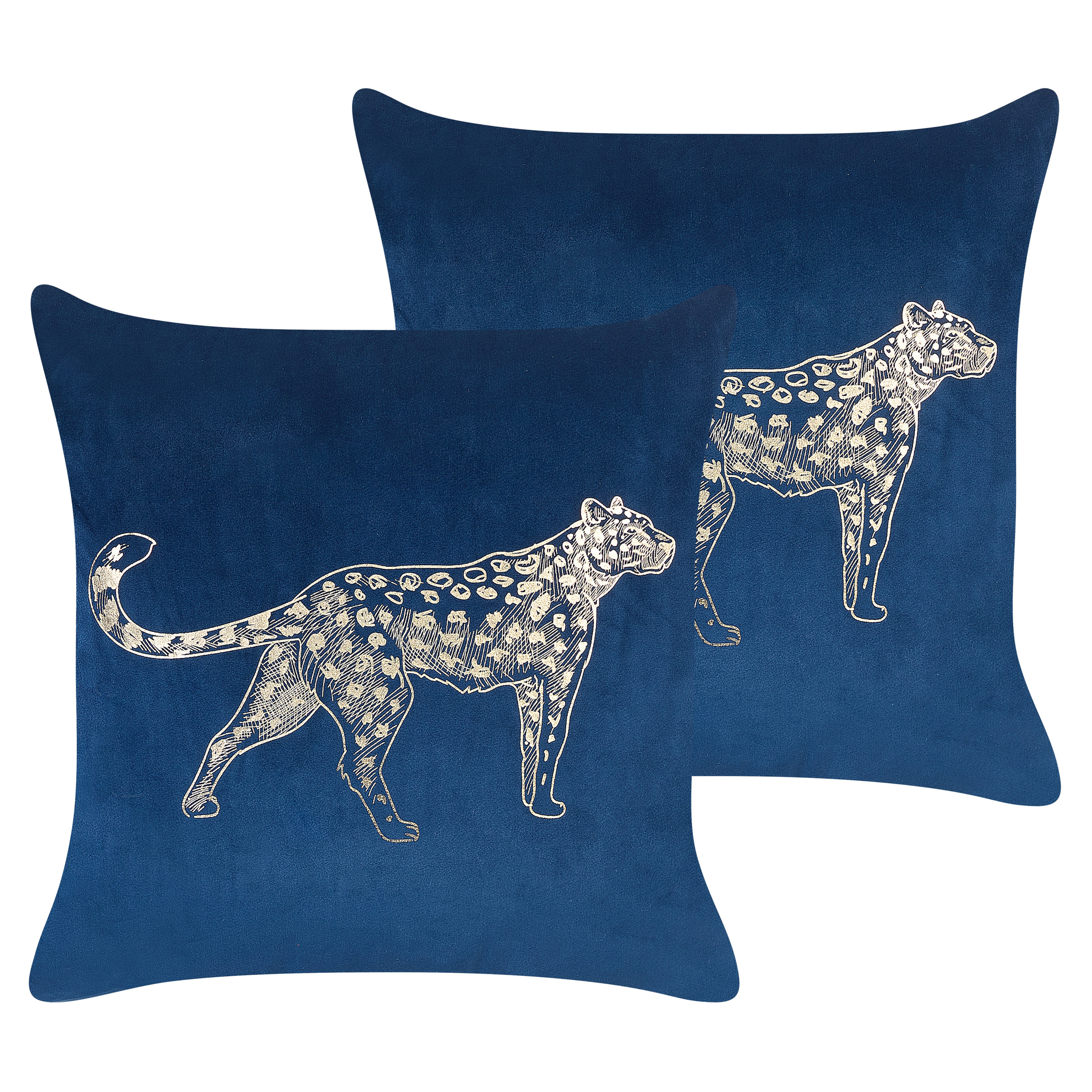 Set van 2 kussens Fluweel Marineblauw MARULA 45 x 45 cm