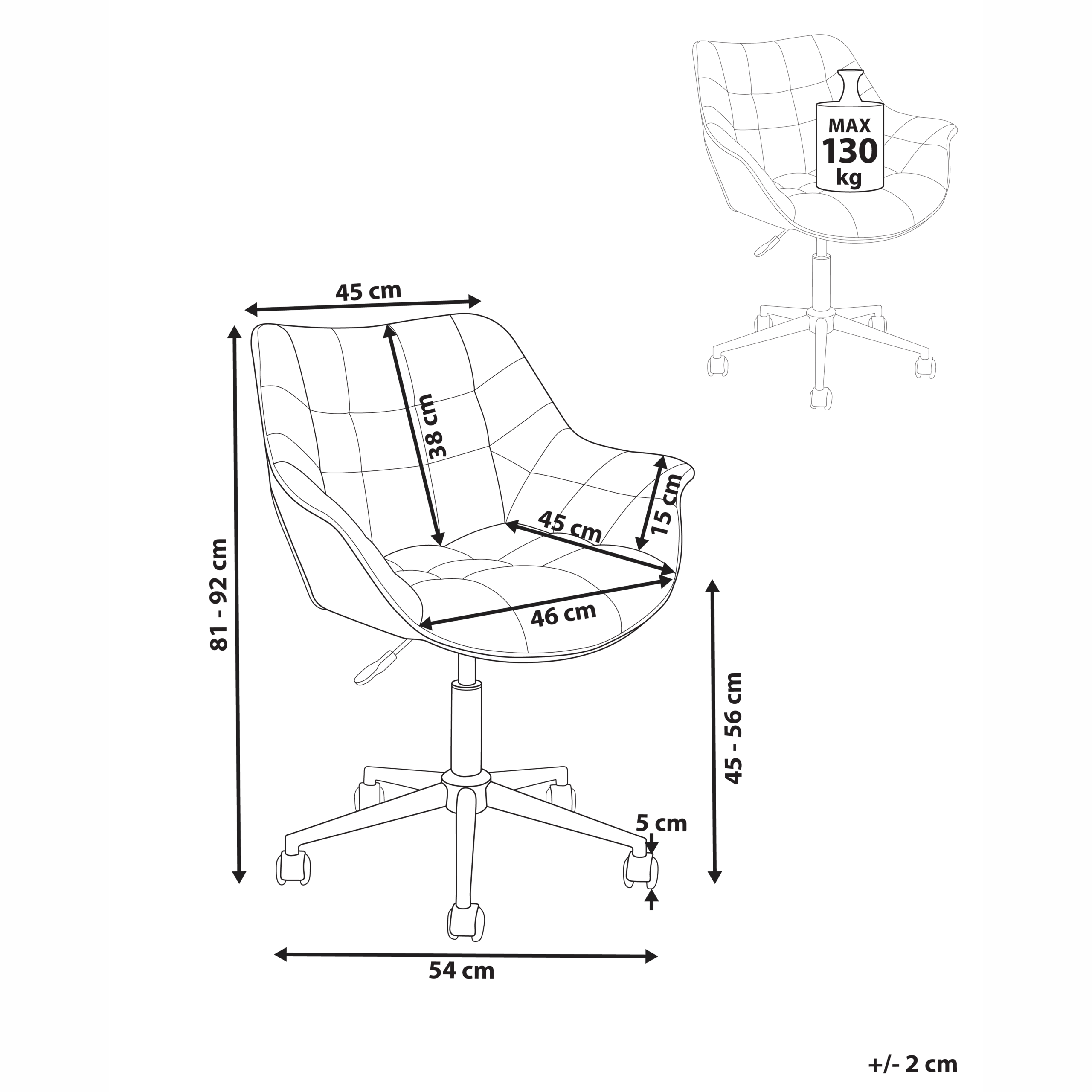 Office chair LABELLE Velvet Light blue [3]