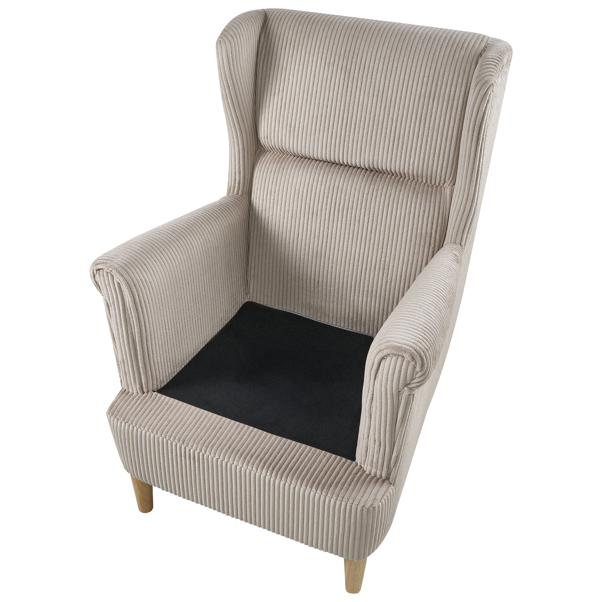 ABSON High Back Armchair Velour Beige [8]