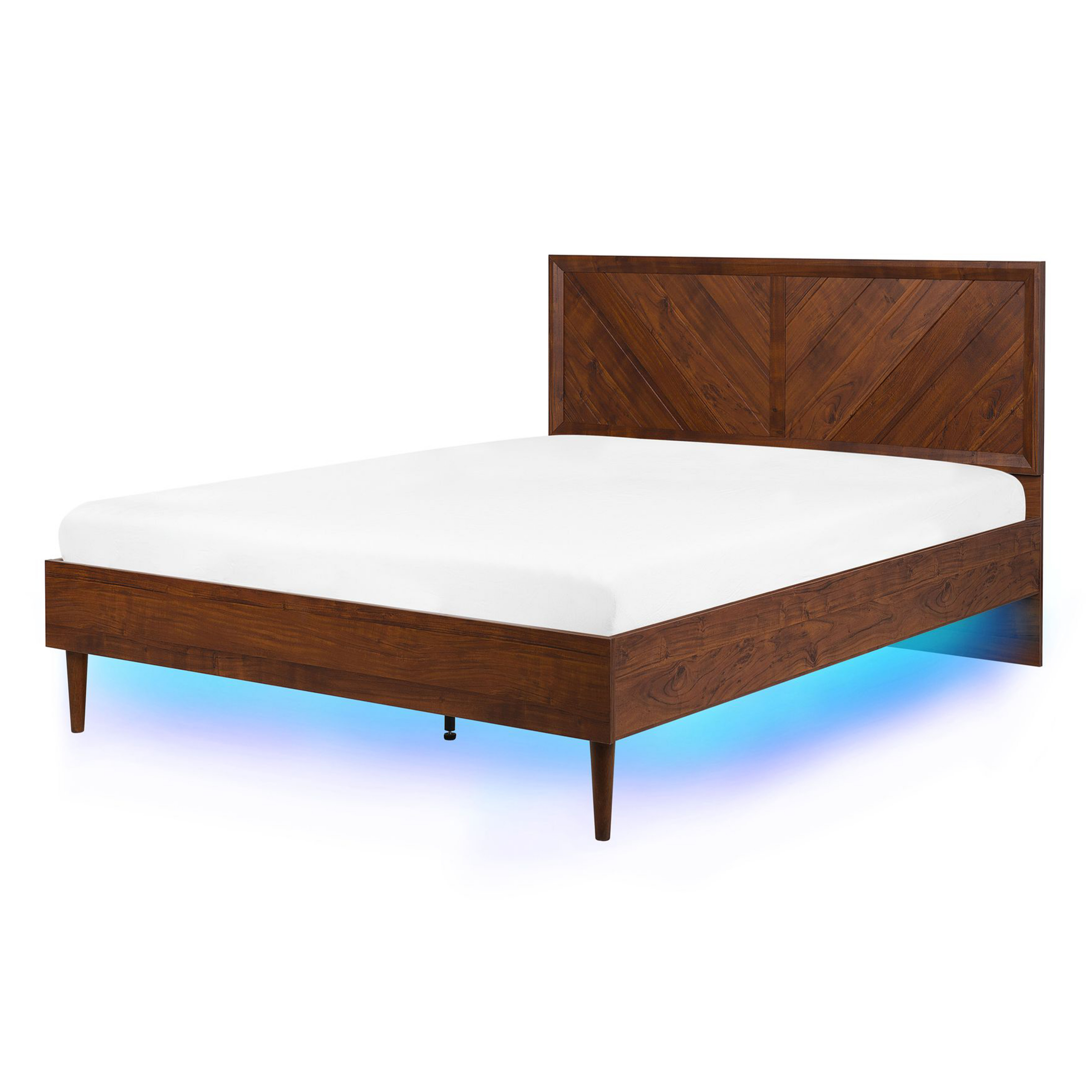 Bed met LED hout donkerbruin 140 x 200 cm MIALET