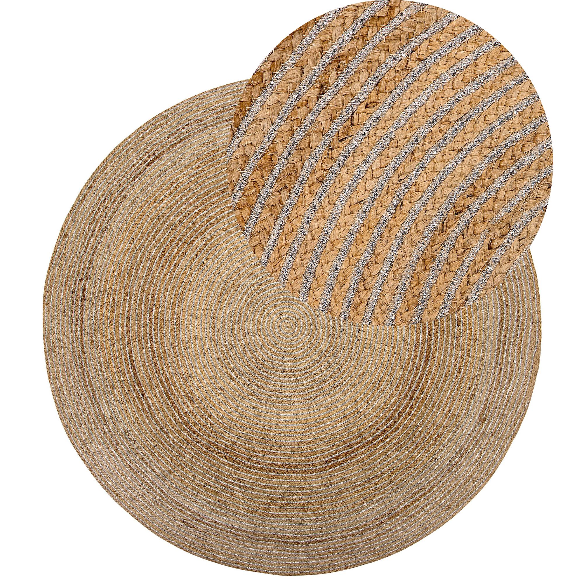 Vloerkleed jute beige ⌀ 140 AKBELEN
