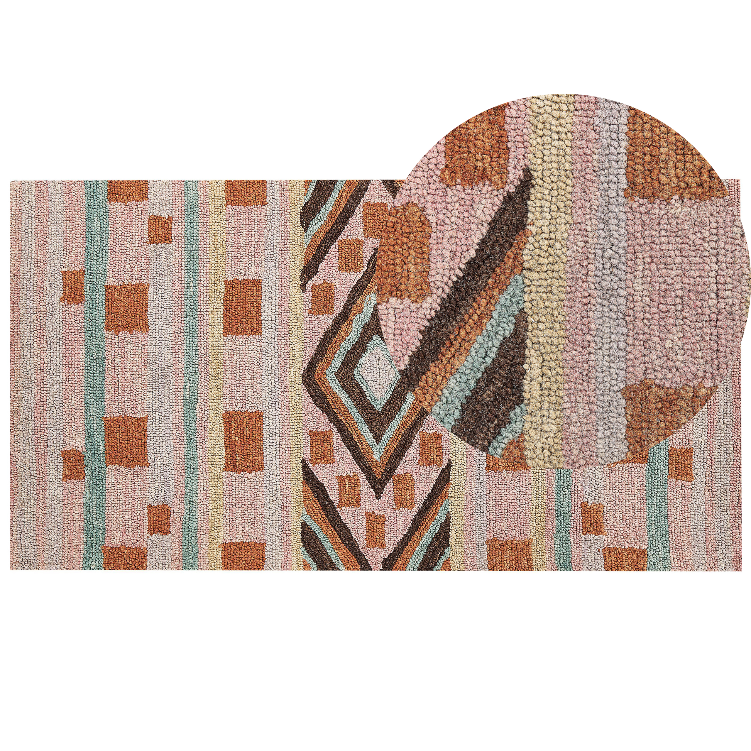 Vloerkleed wol meerkleurig 80 x 150 cm YOMRA