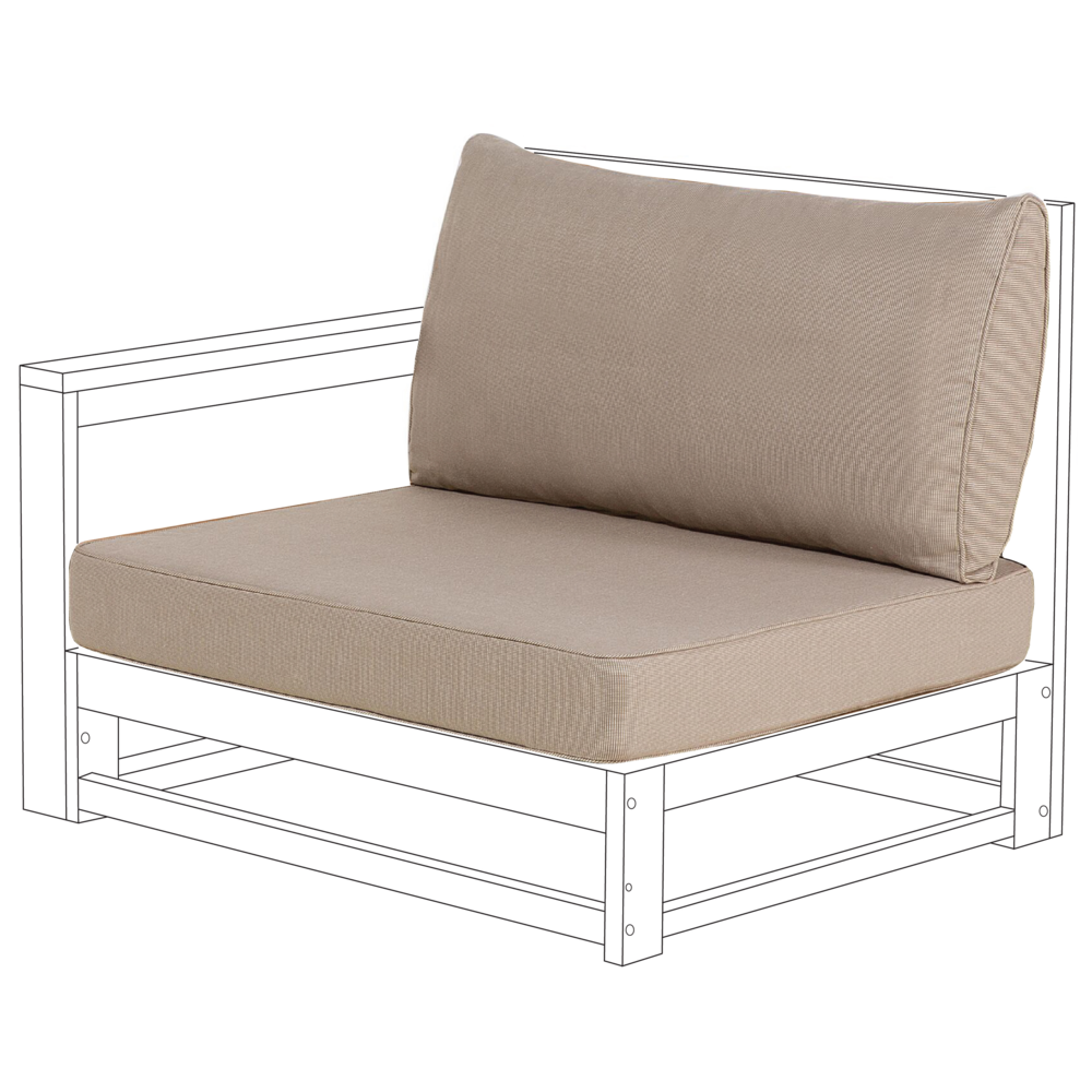 Image of Set di 2 copricuscini per sedili singoli per esterni tortora UV resistente stile minimalista