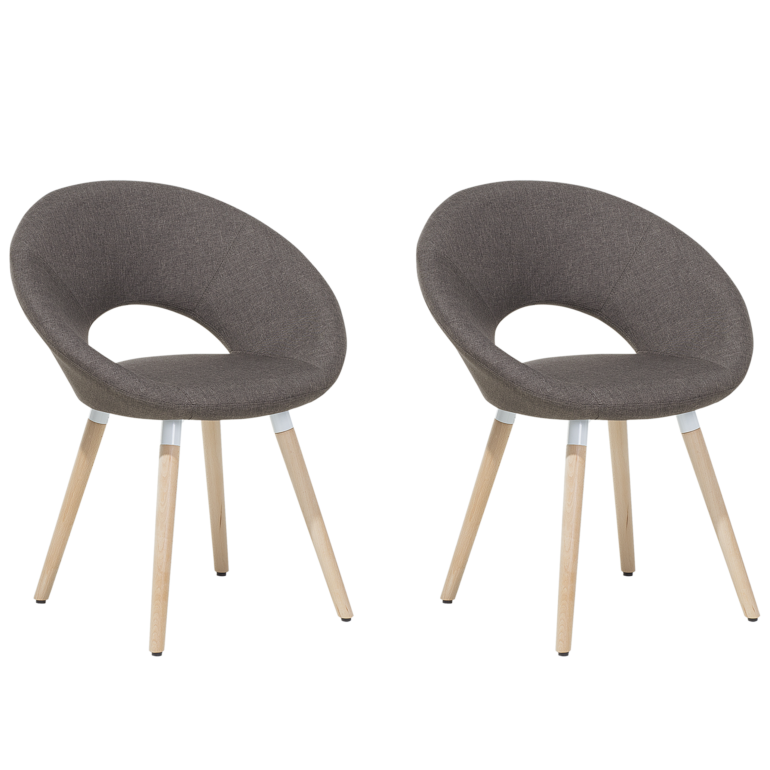 Eetkamerstoel Set van 2 Stof Taupe ROSLYN