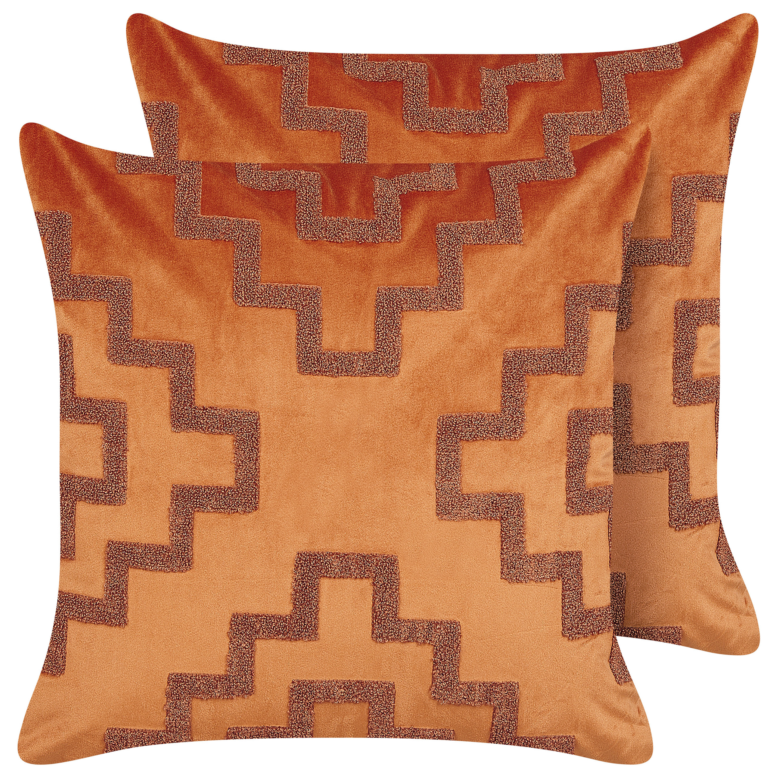 Set van 2 kussens Fluweel Oranje BAHIA 45 x 45 cm
