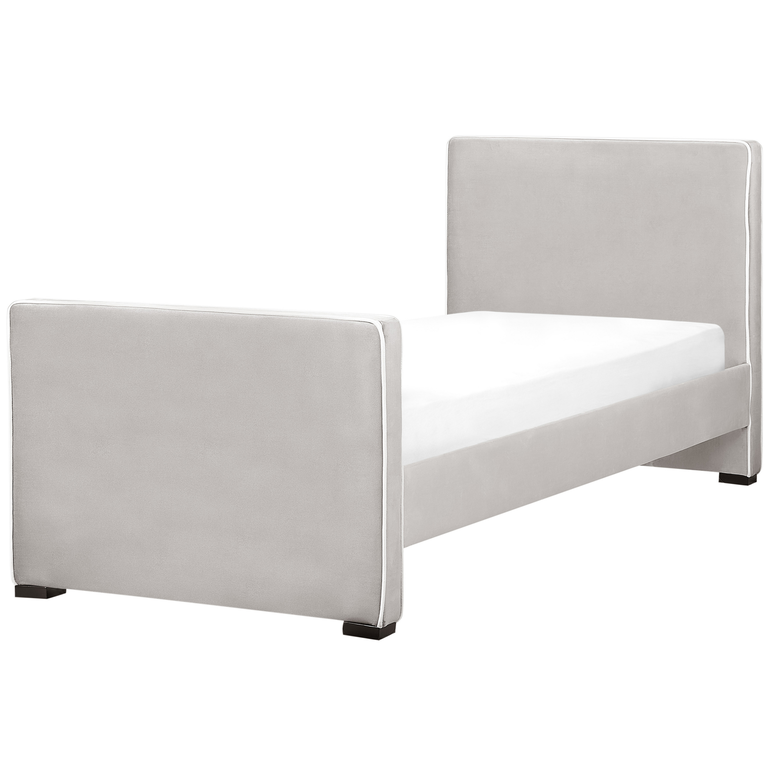 Bed fluweel grijs 90 x 200 cm TEENIE
