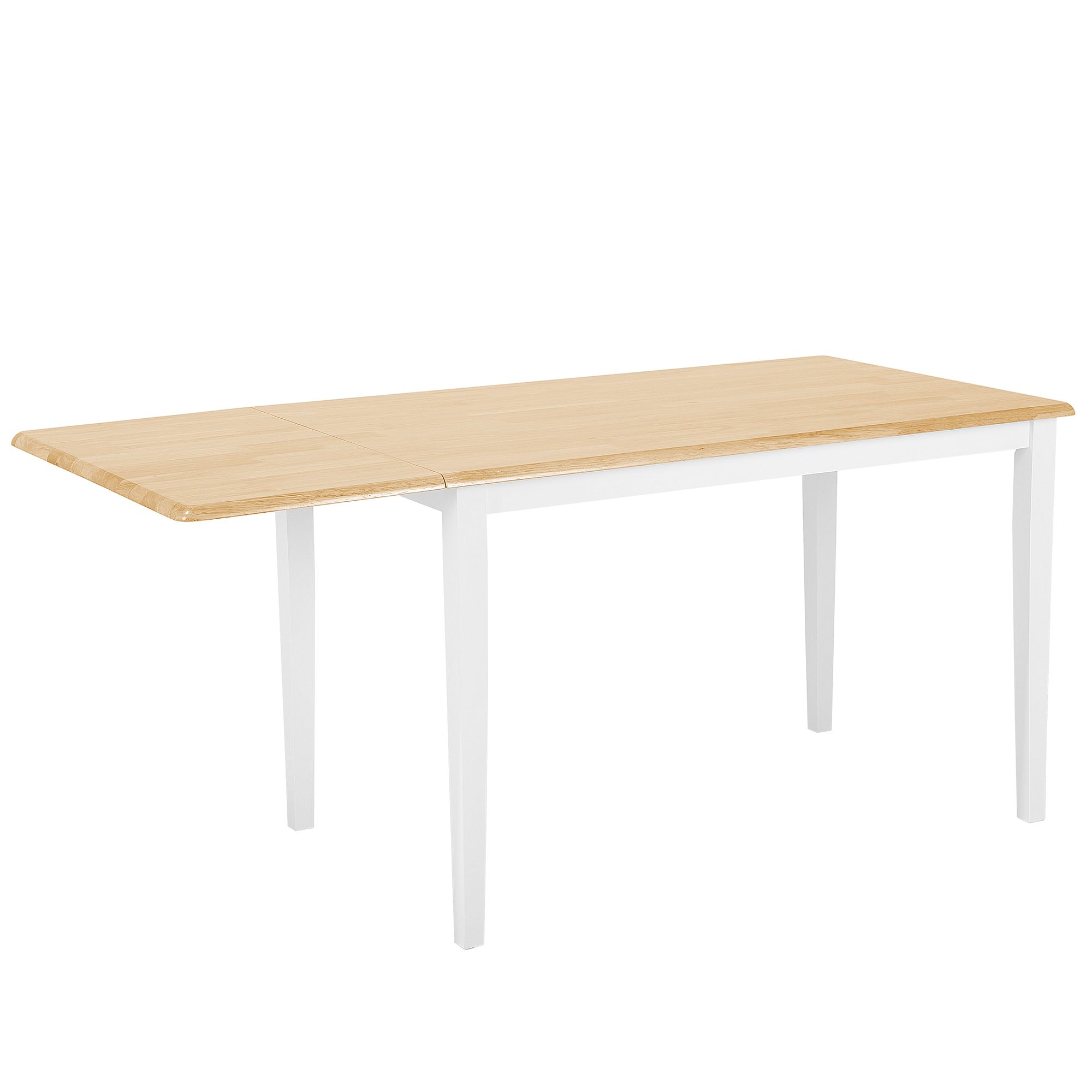 Eettafel uitschuifbaar rubberhout wit 119-159 x 75 cm LOUISIANA