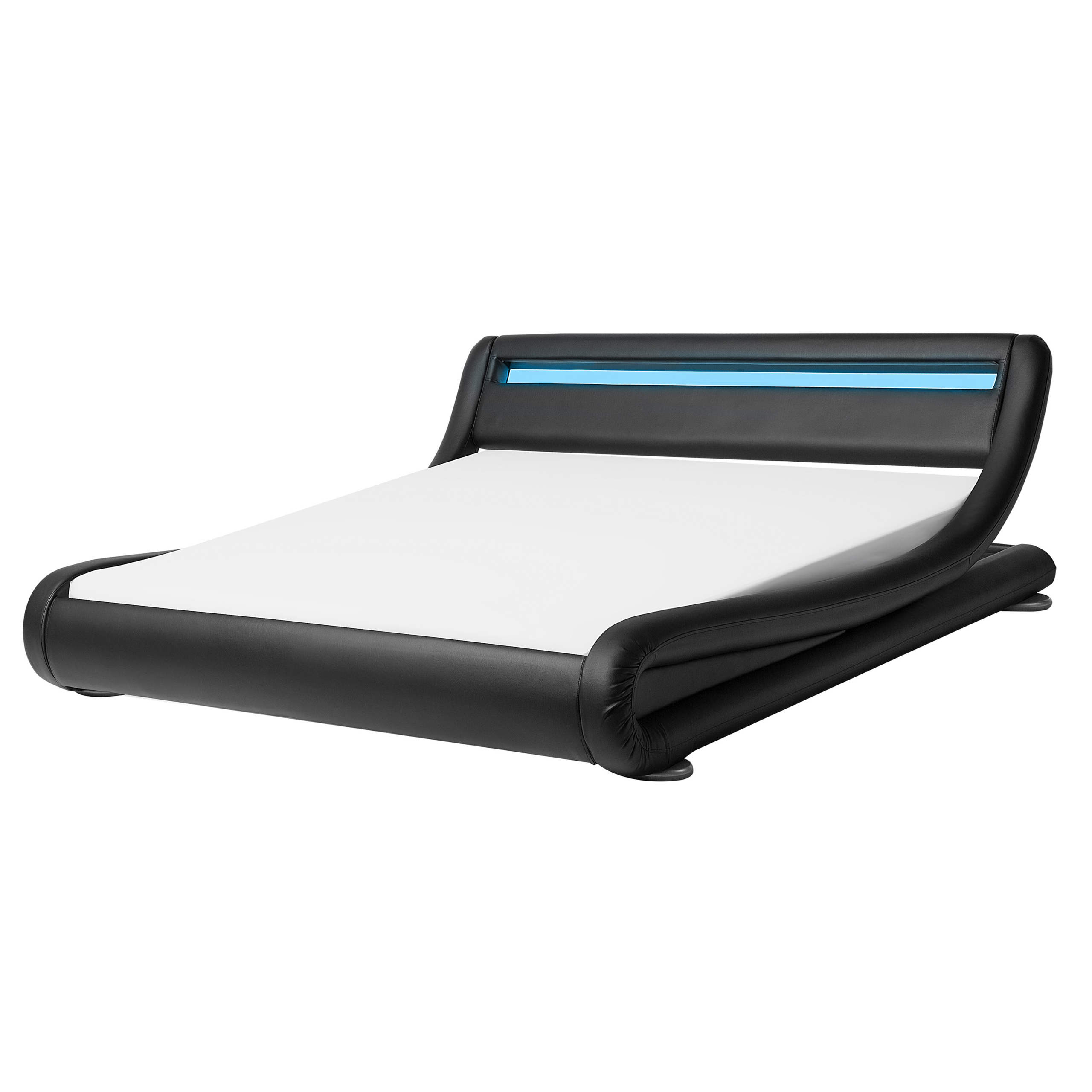 Bed met LED kunstleer zwart 180 x 200 cm AVIGNON