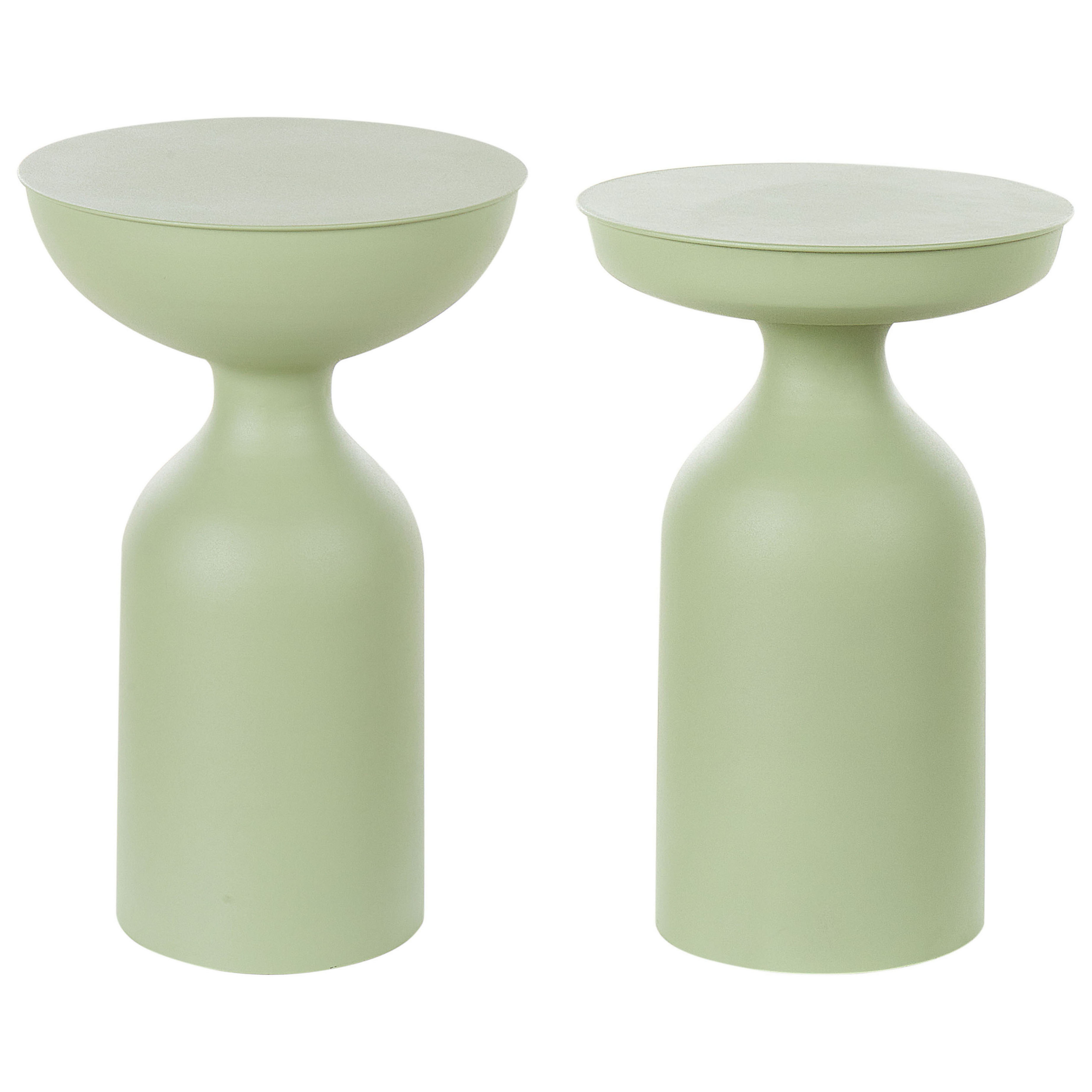 Bijzettafel set van 2 metaal groen COTA/TENJO