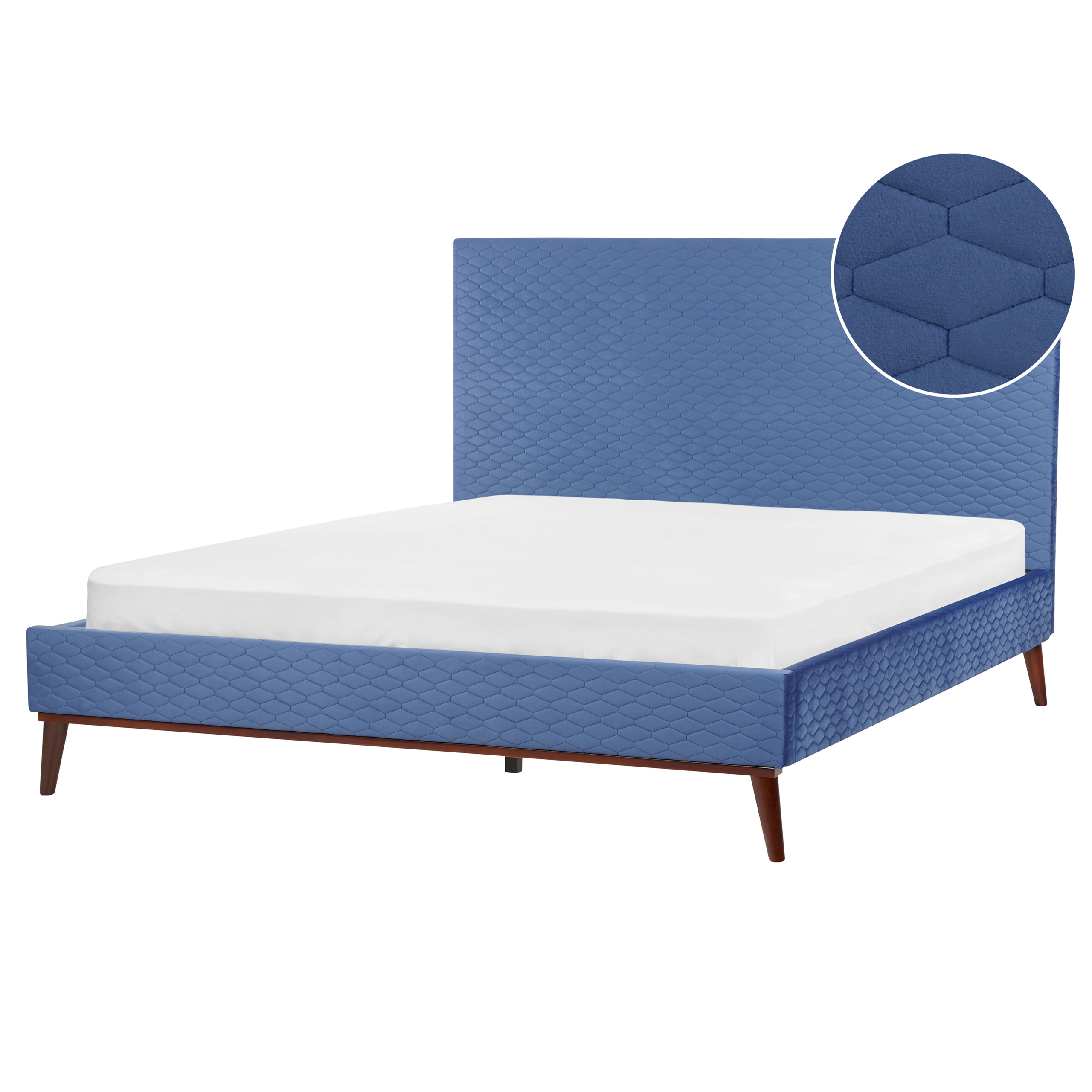 Bed fluweel blauw 160 x 200 cm BAYONNE
