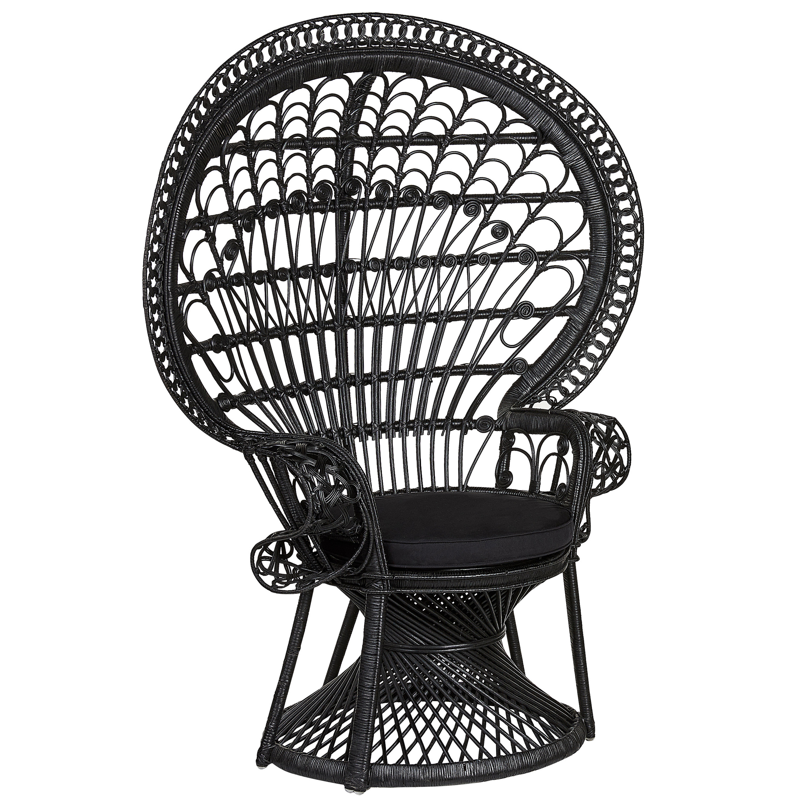 Tuinstoel Rotan Zwart EMMANUELLE