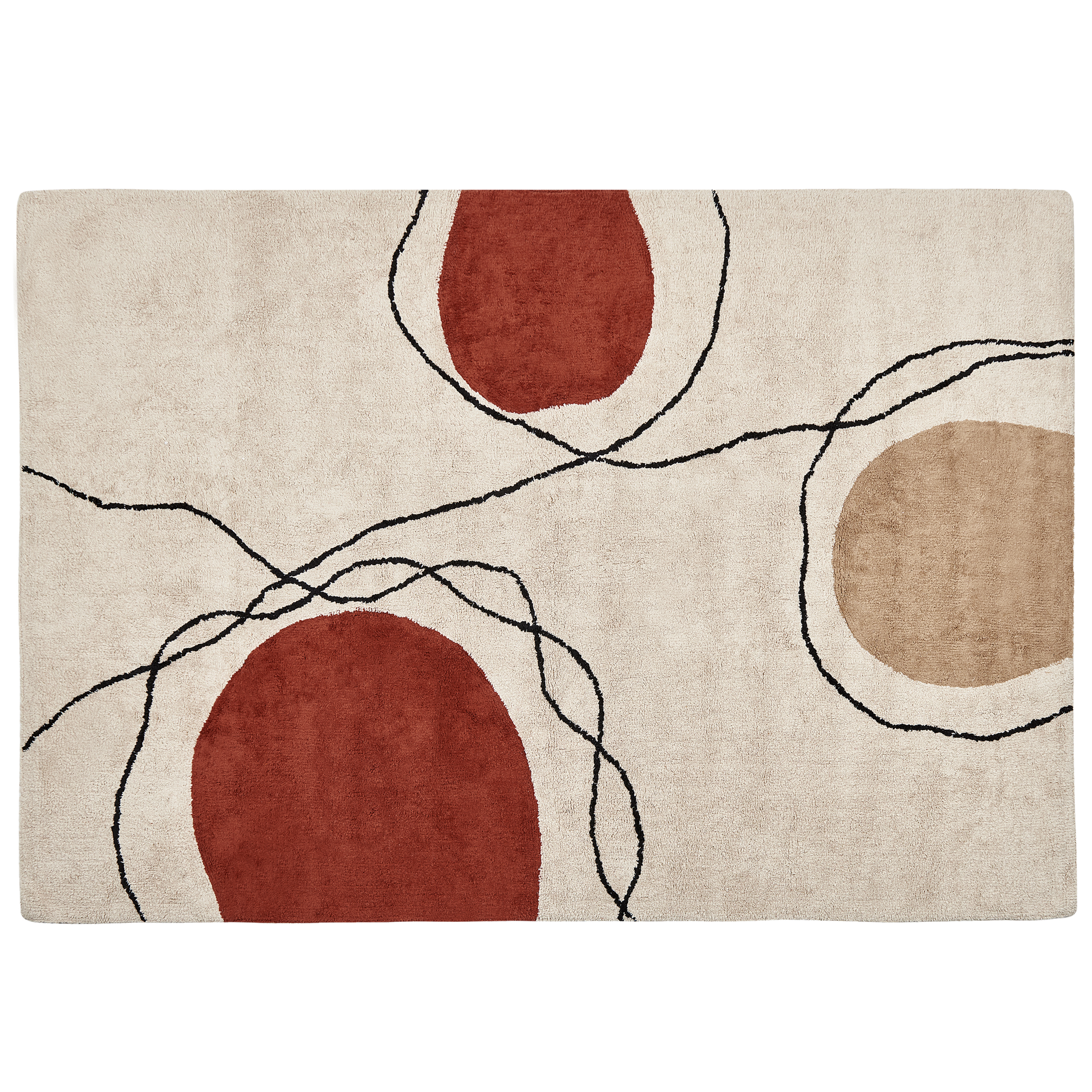 Vloerkleed katoen beige/rood 160 x 230 cm BOLAT