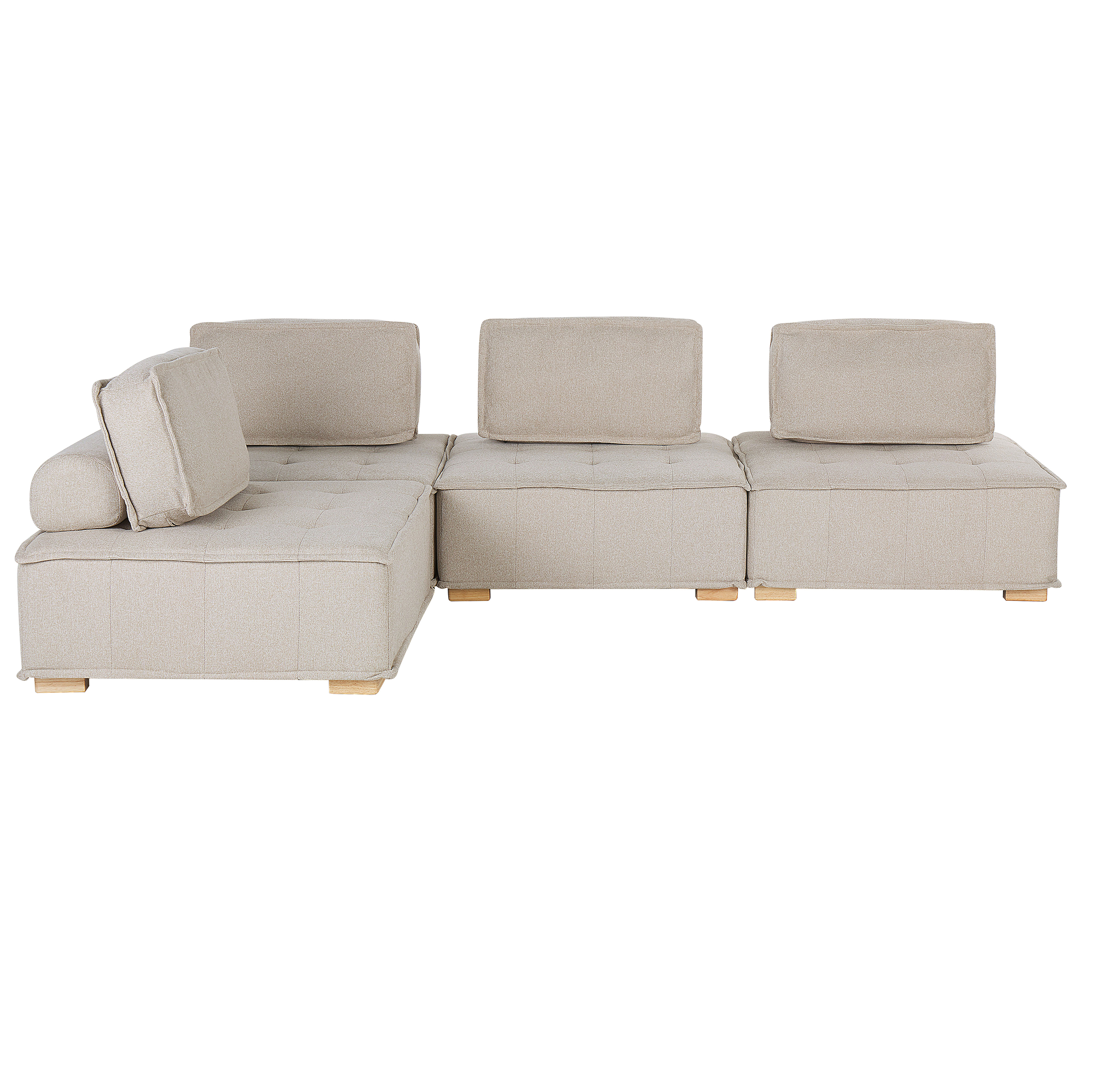 Modulaire hoekbank 4-zits stof beige TIBRO