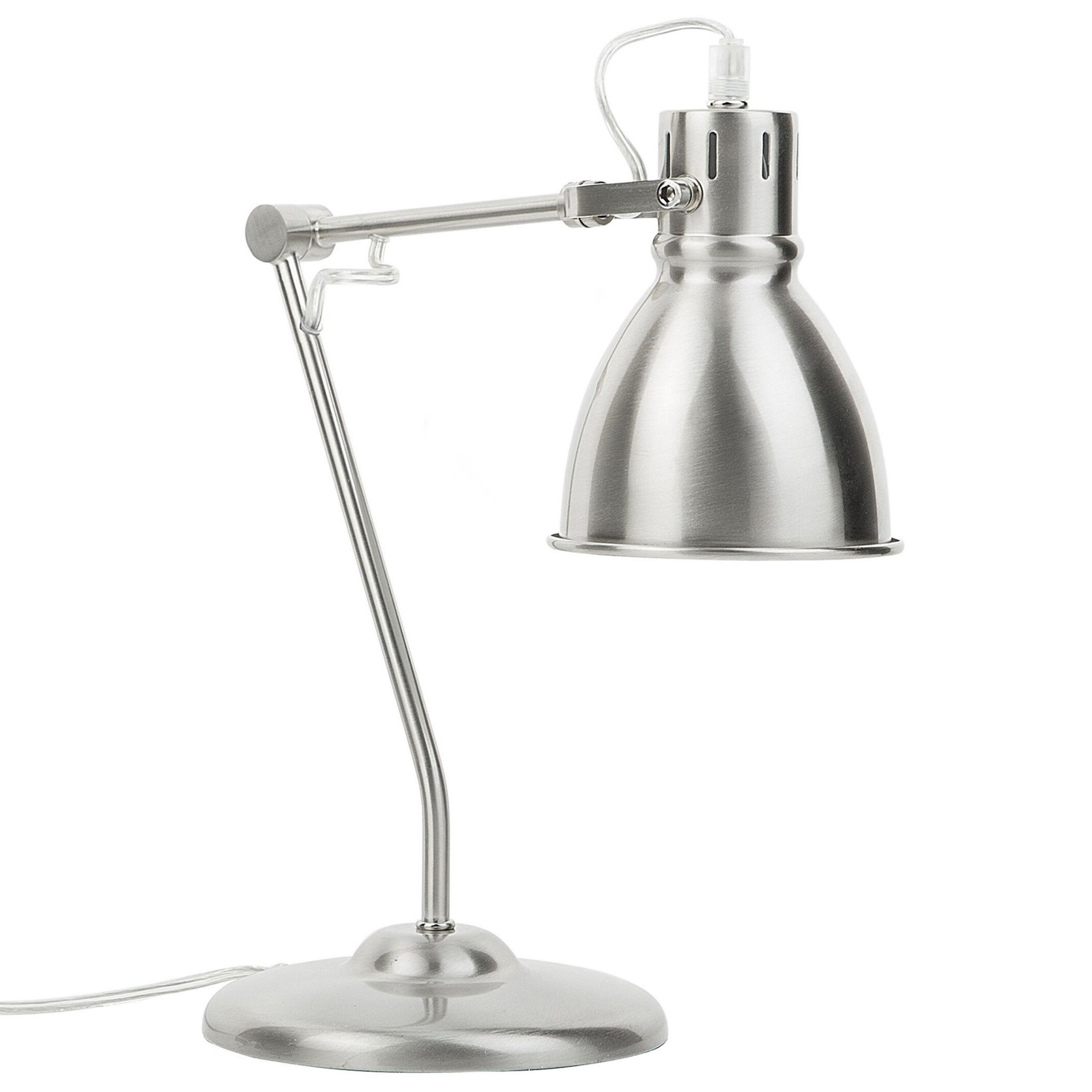 Bureaulamp metaal zilver MONSAN