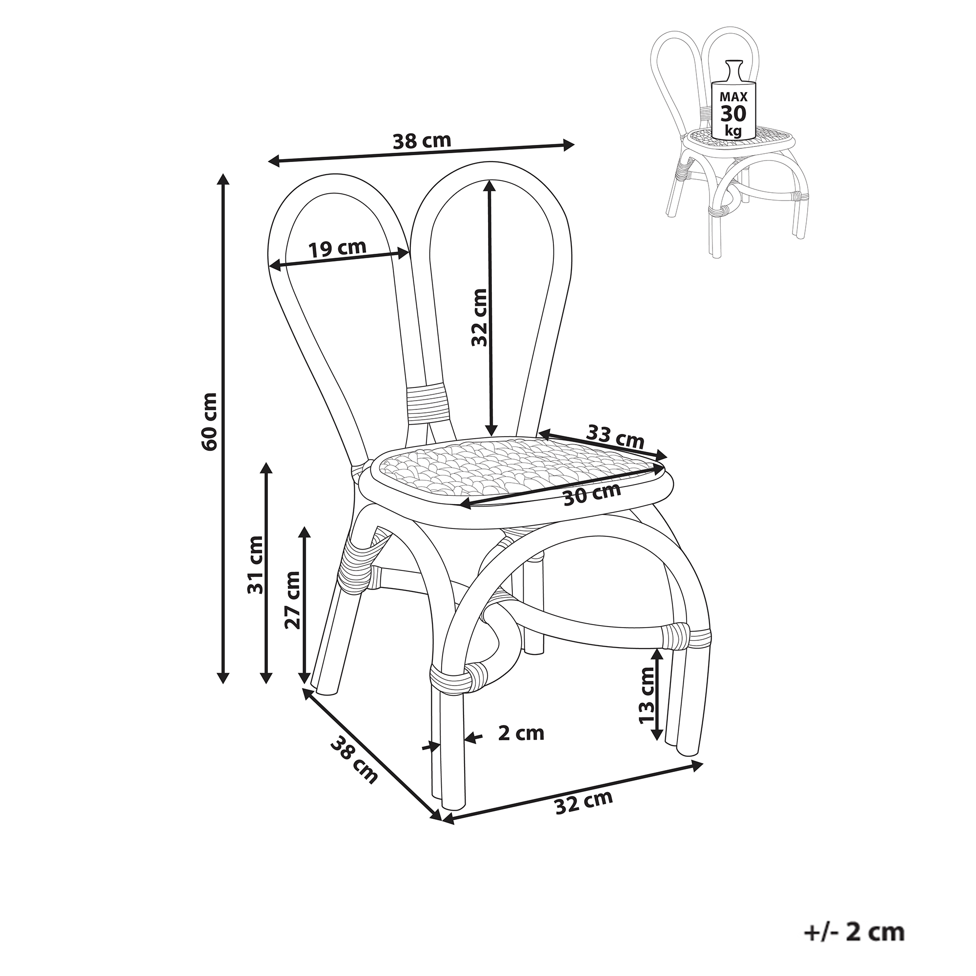 DESIMI children's chair Natural rattan [3]