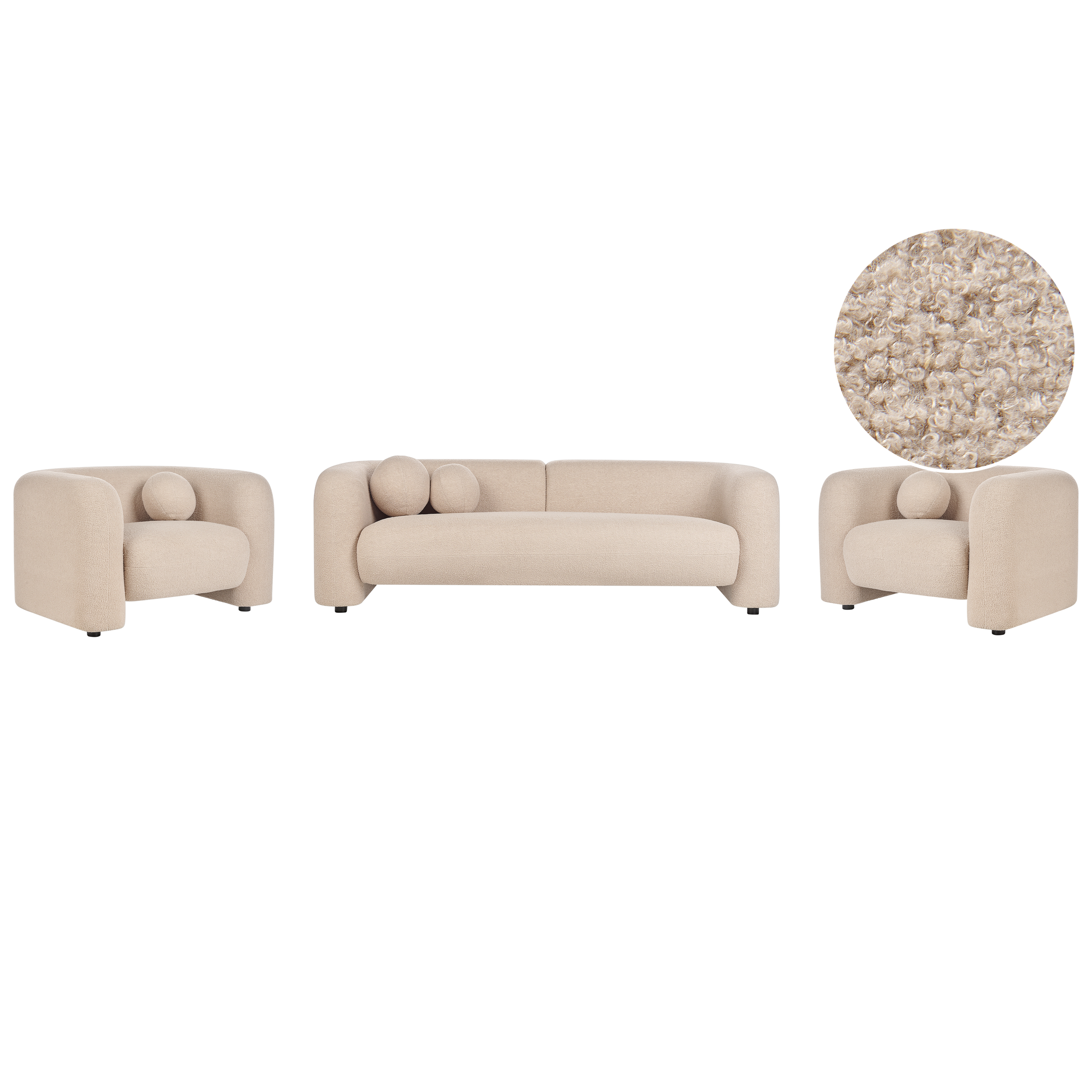 Bankenset 5-zits bouclé beige LEIREN