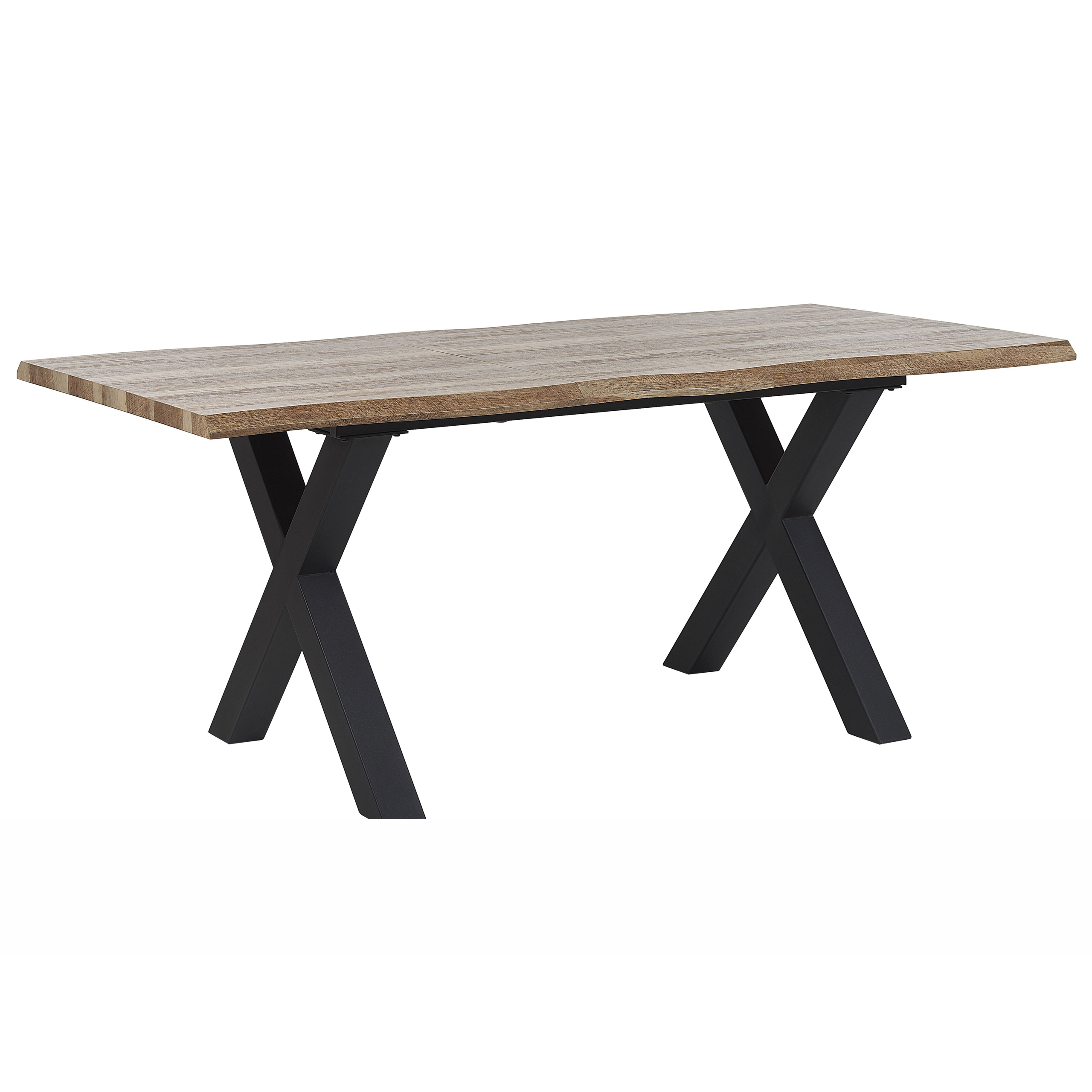 Eettafel uitschuifbaar MDF lichtbruin/zwart 140 / 180 x 90 cm BRONSON