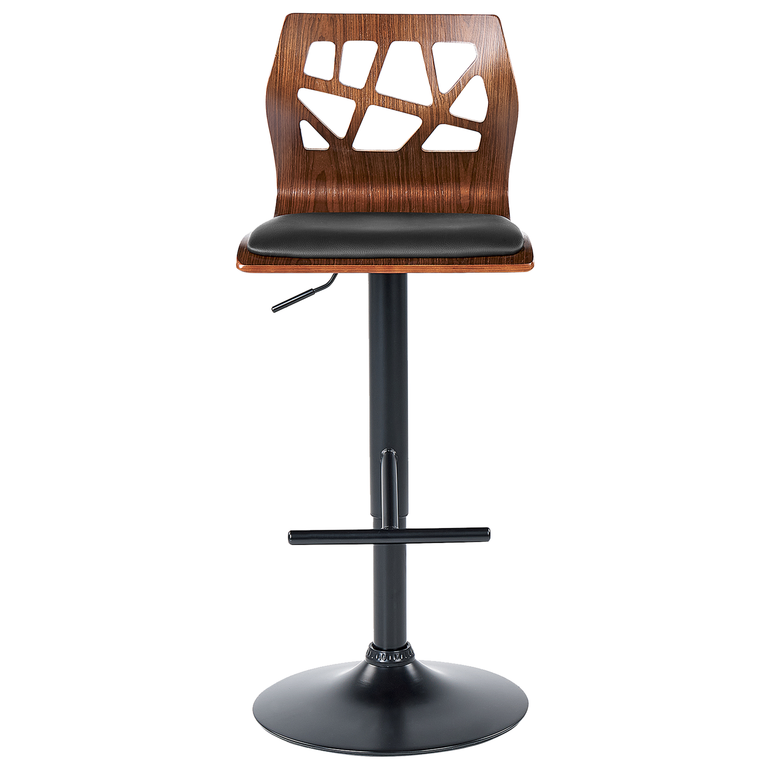 Set de 2 scaune de bar PETERSBURG Piele ecologică Pivotant Negru [5]