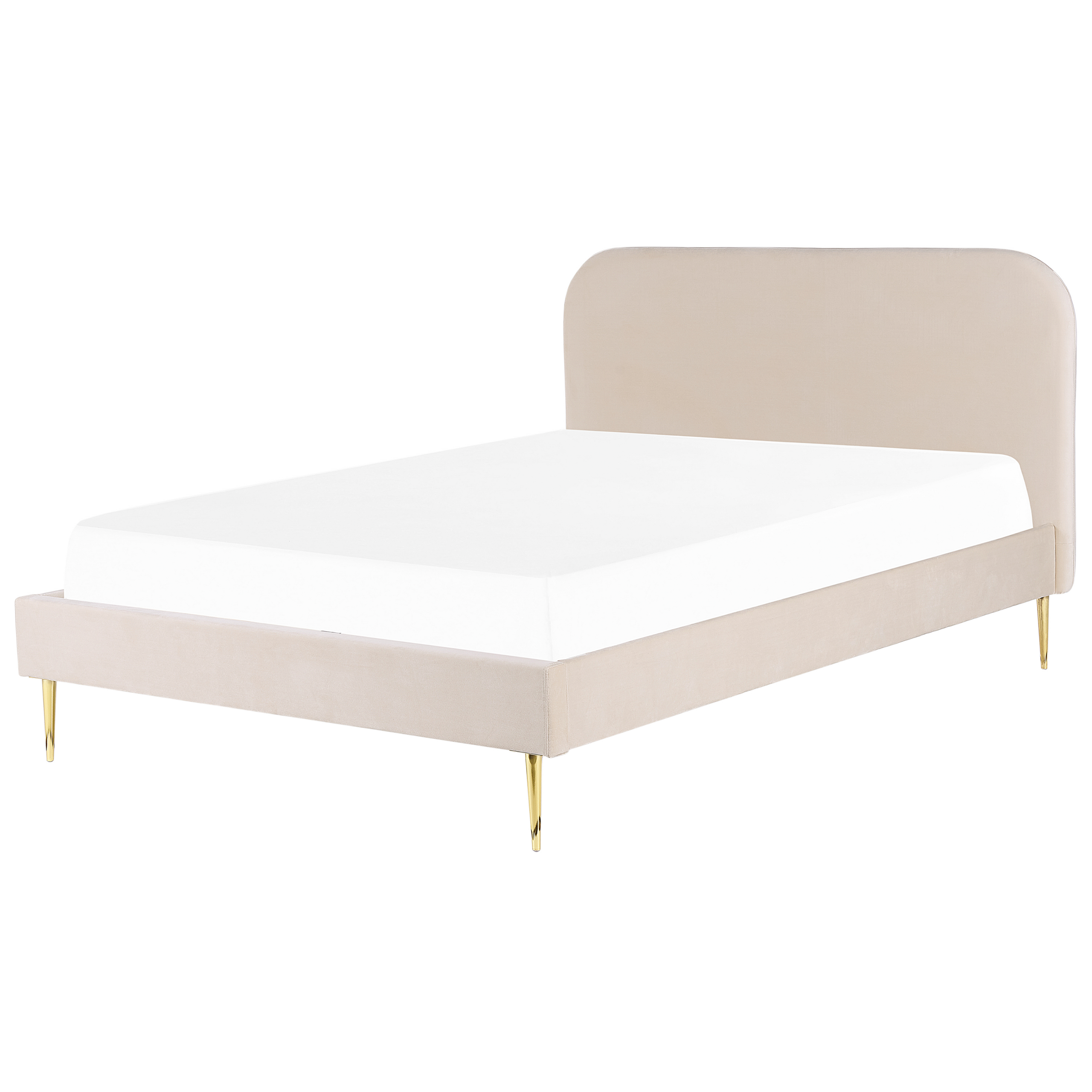 Bed fluweel lichtbeige 180 x 200 cm FLAYAT