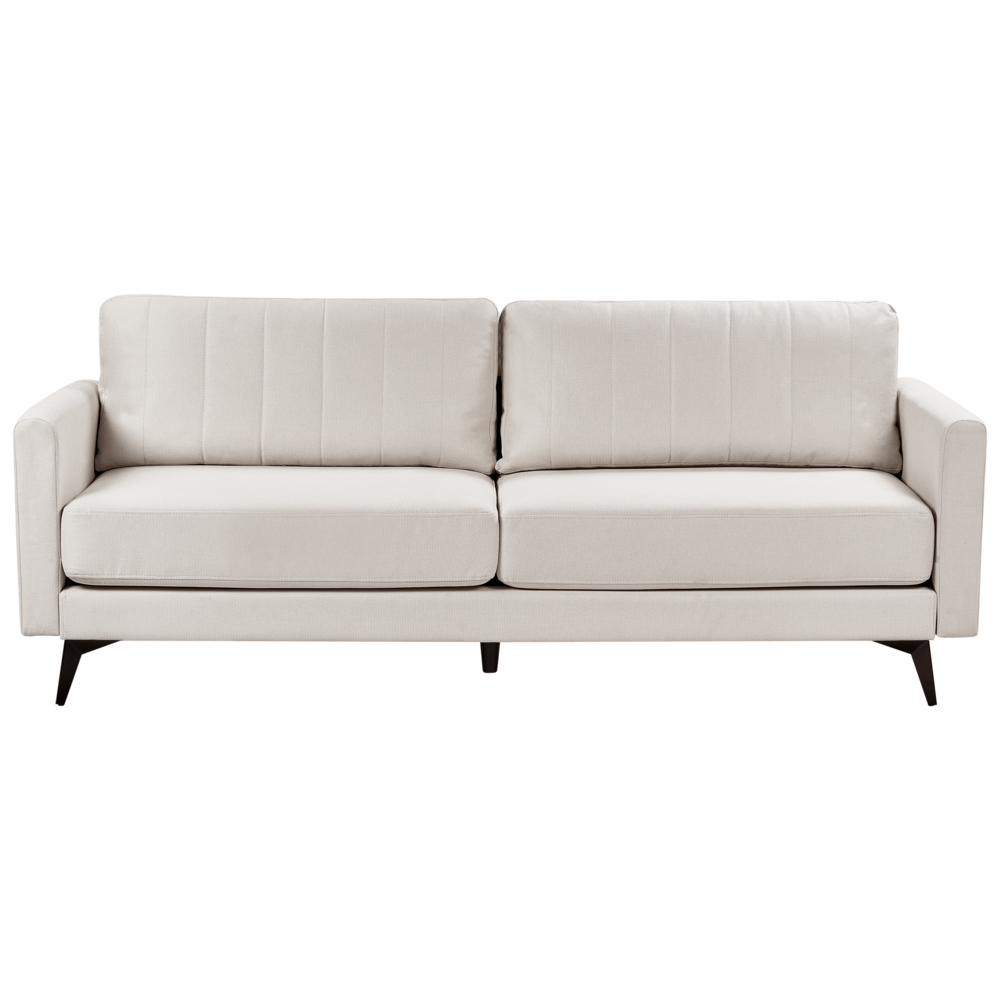 Image of Divano a 3 posti in tessuto Beige chiaro Soggiorno Stile moderno Gambe in metallo