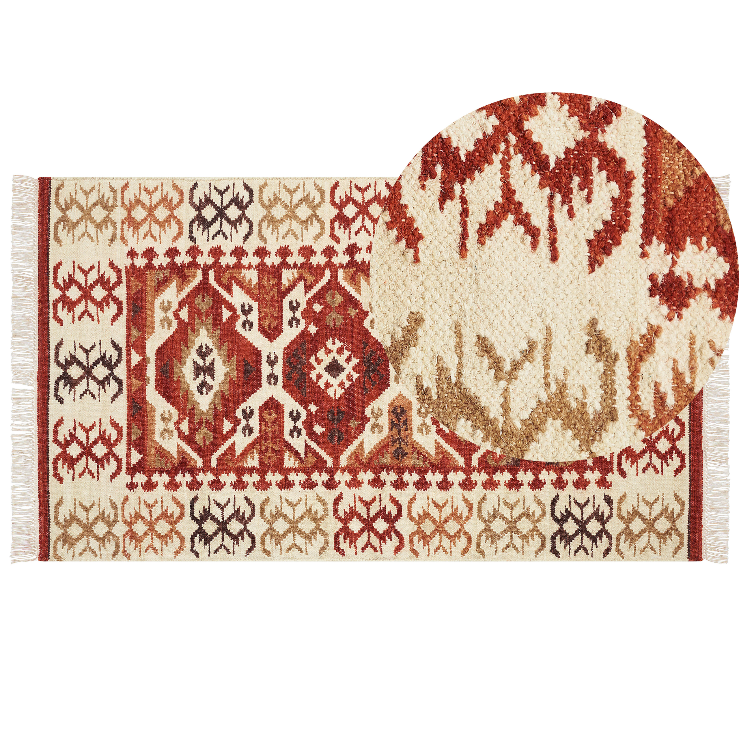Vloerkleed kelim meerkleurig 80 x 150 cm VOSKEVAZ