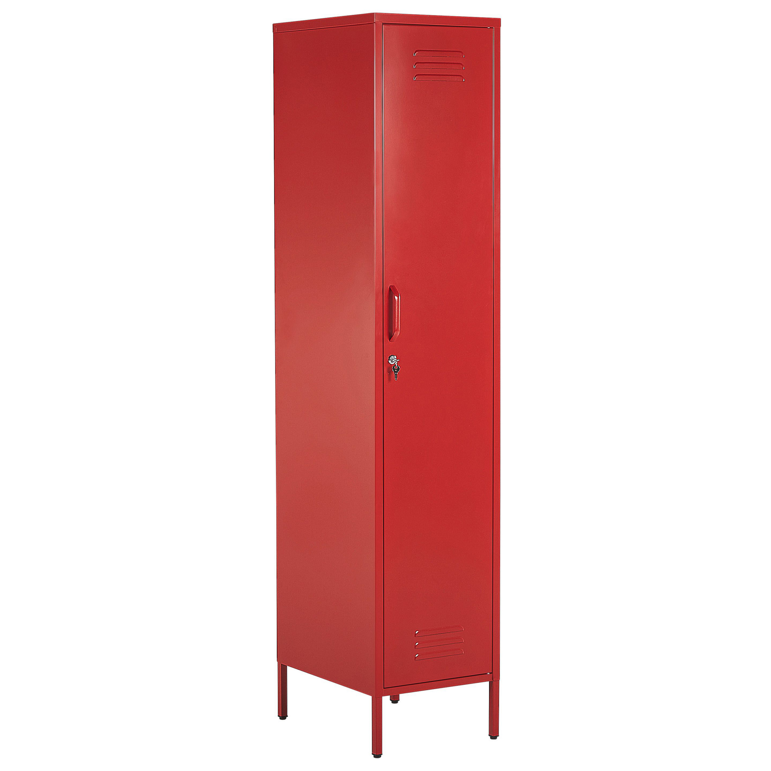 Kledingkast chroomstaal rood FROME