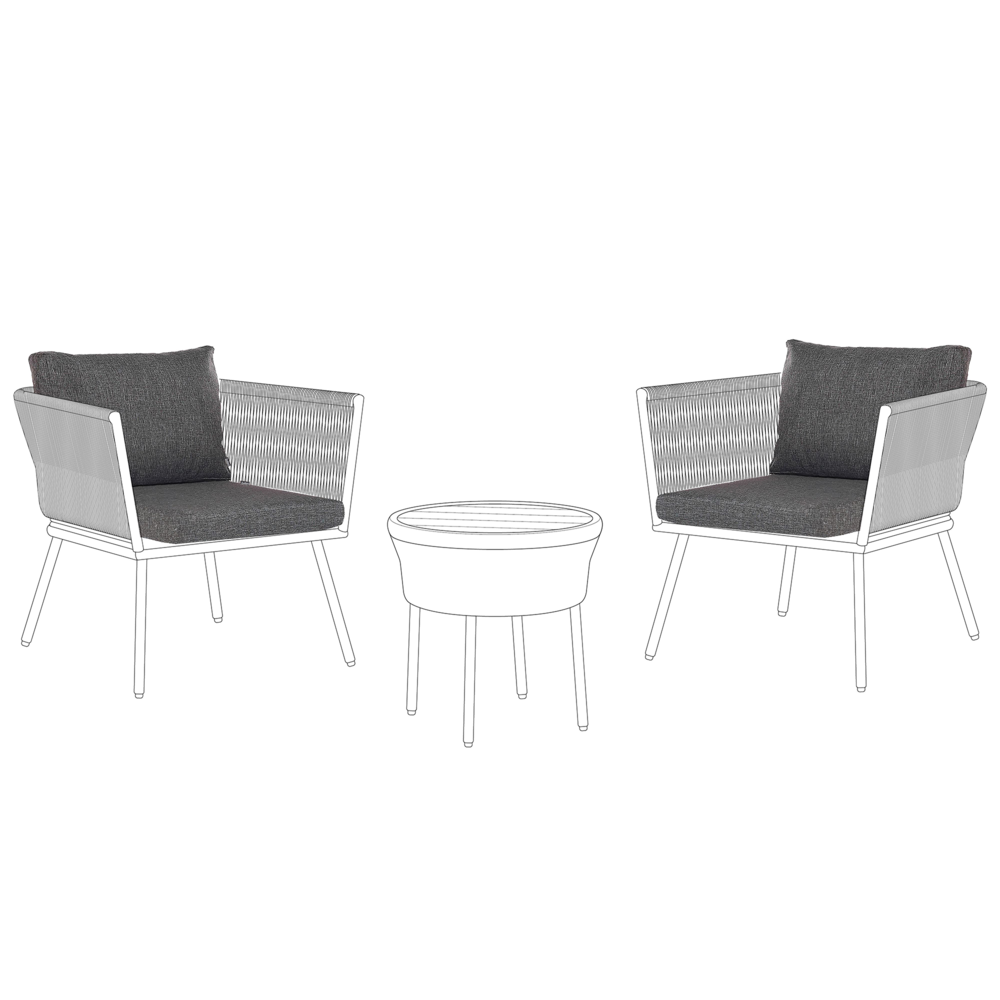 Image of Set di copricuscini per esterni per seduta e schienale Grigio scuro UV Resistente stile minimalista