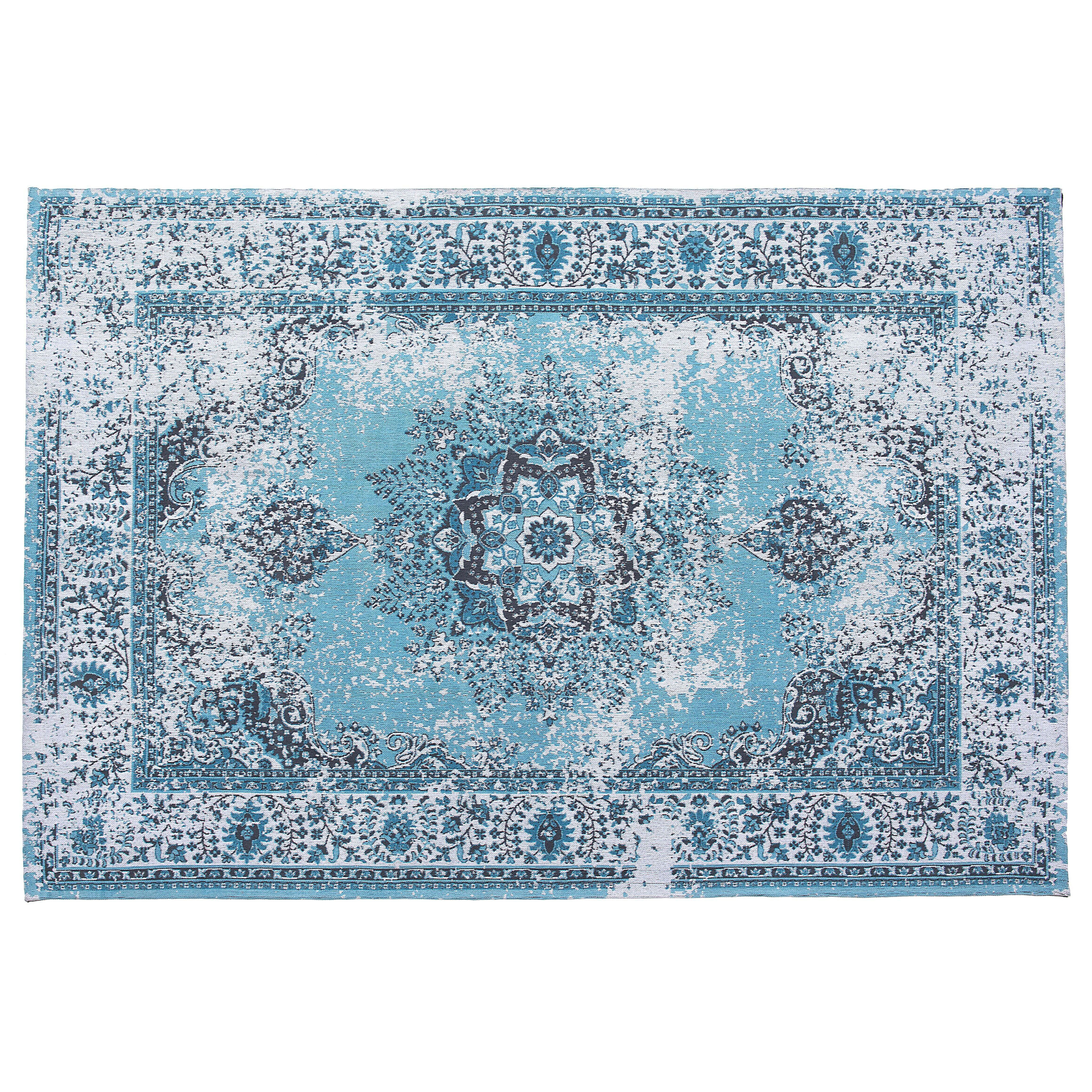 Vloerkleed katoen blauw 140 x 200 cm ALMUS