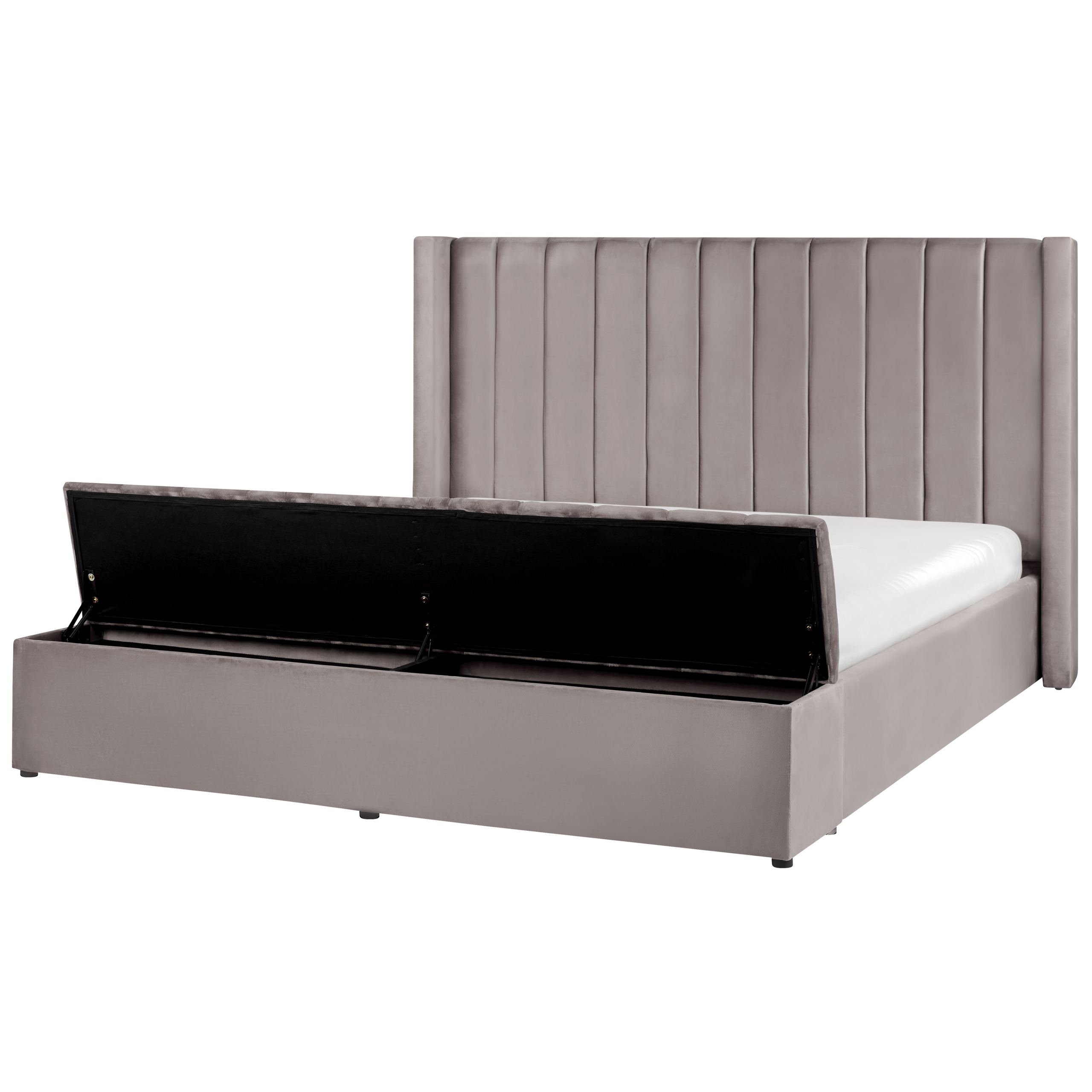 Waterbed met opbergruimte fluweel grijs 180 x 200 cm NOYERS