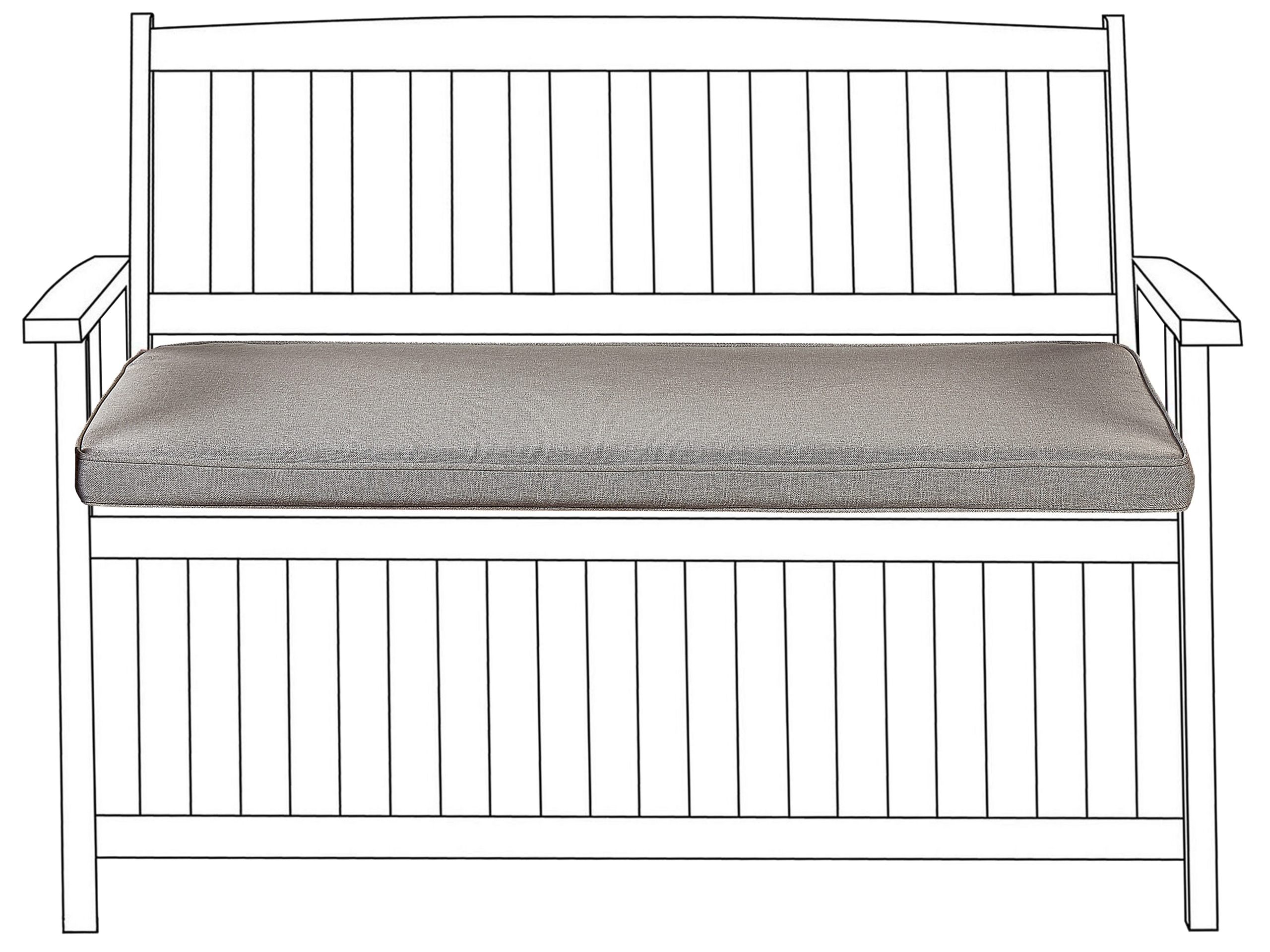 Auflage FüR Gartenbank Sovana 108 Cm Grau Mit Befestigung ReißVerschluss Modern
