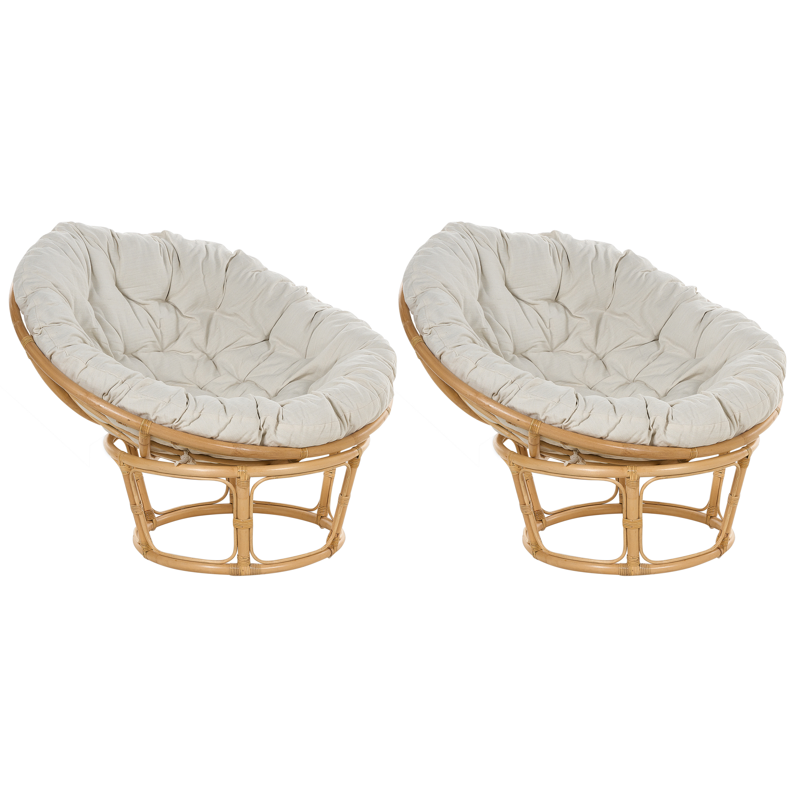 Beliani - Cadeira de jardim Conjunto de 2 Rattan Creme claro SALVO